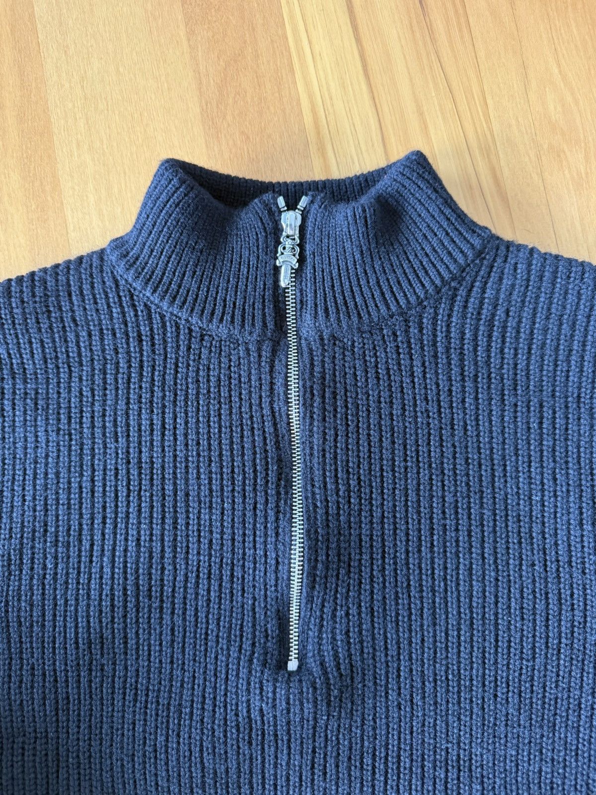 Chrome Hearts Chrome Hearts Cashmere Cross Patch Quarter Zip (VIP) Size US L / EU 52-54 / 3 - 9 Thumbnail