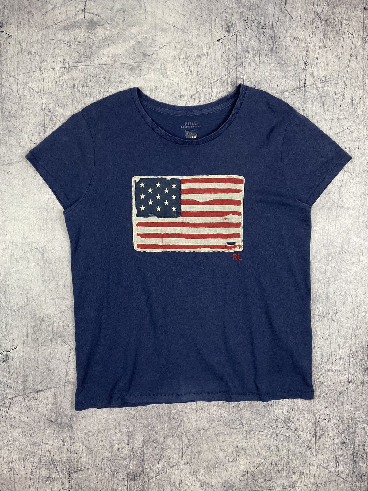 Designer × Polo Ralph Lauren × Vintage Polo Ralph Lauren American Flag Big Logo Tee Size L / US 10 / IT 46 - 2 Thumbnail