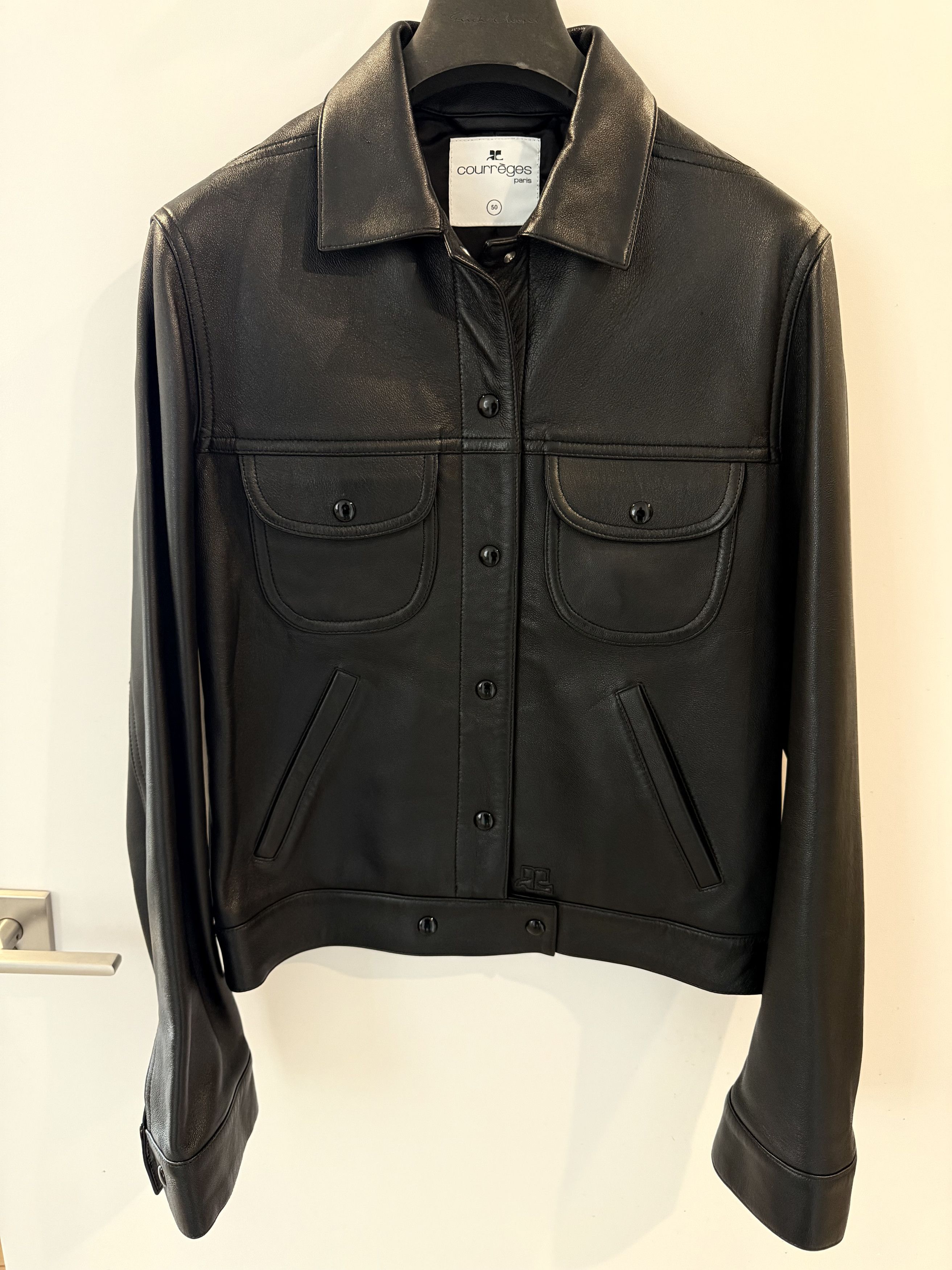 Courreges Courrèges Button-Up Leather Shirt Trucker Jacket - 50 Size US M / EU 48-50 / 2 - 2 Thumbnail