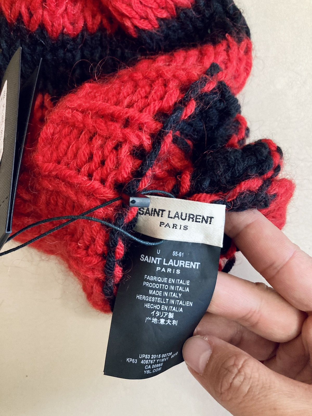 Hedi Slimane × Saint Laurent Paris SAINT LAURENT PARIS BY HEDI SLIMANE 16SS STRIPED BEANIE Size ONE SIZE - 2 Thumbnail