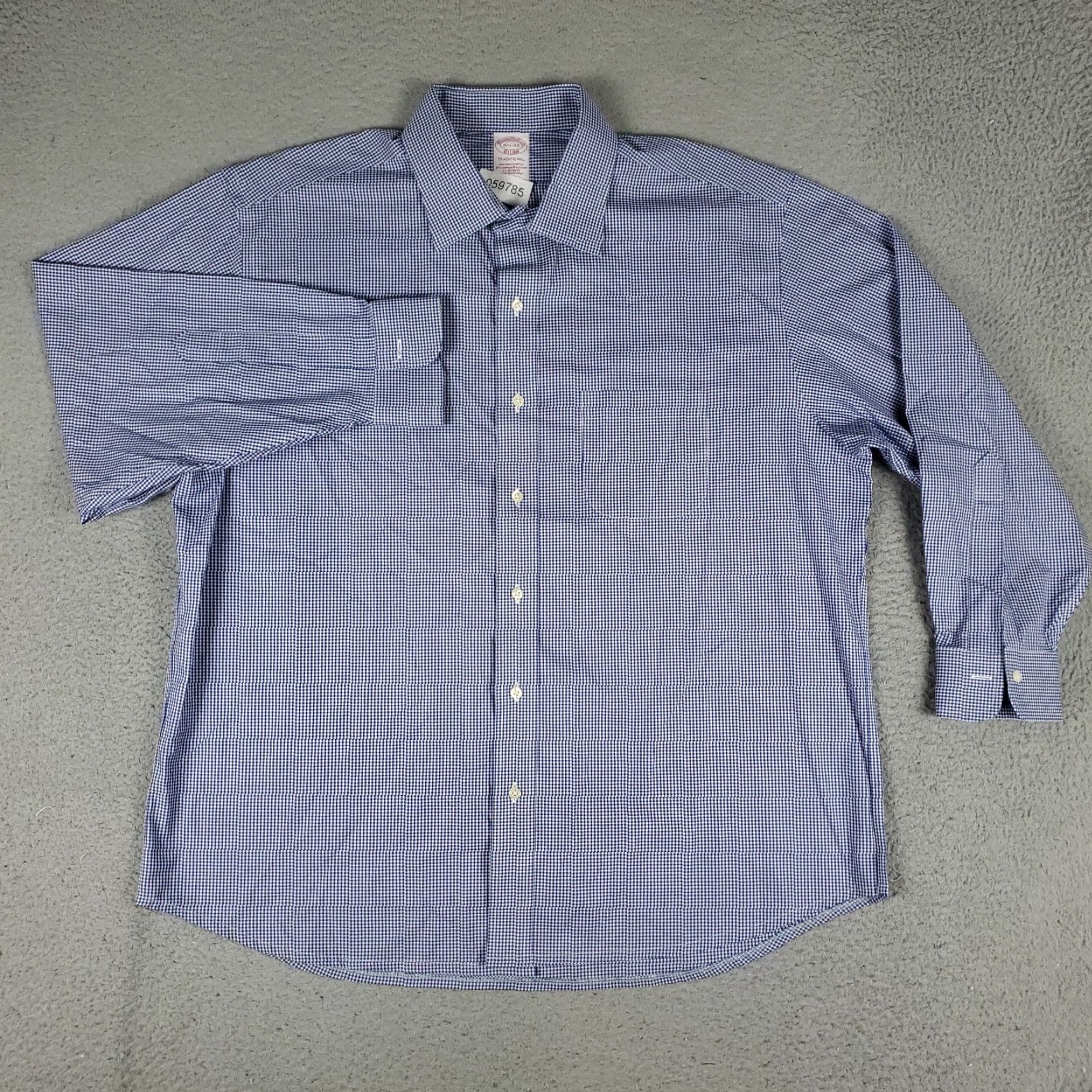 Brooks Brothers VINTAGE Brooks Brothers Dress Shirt Mens 16.5 Blue Classic Business Casual Formal Long Sleeve Size 42R - 2 Thumbnail