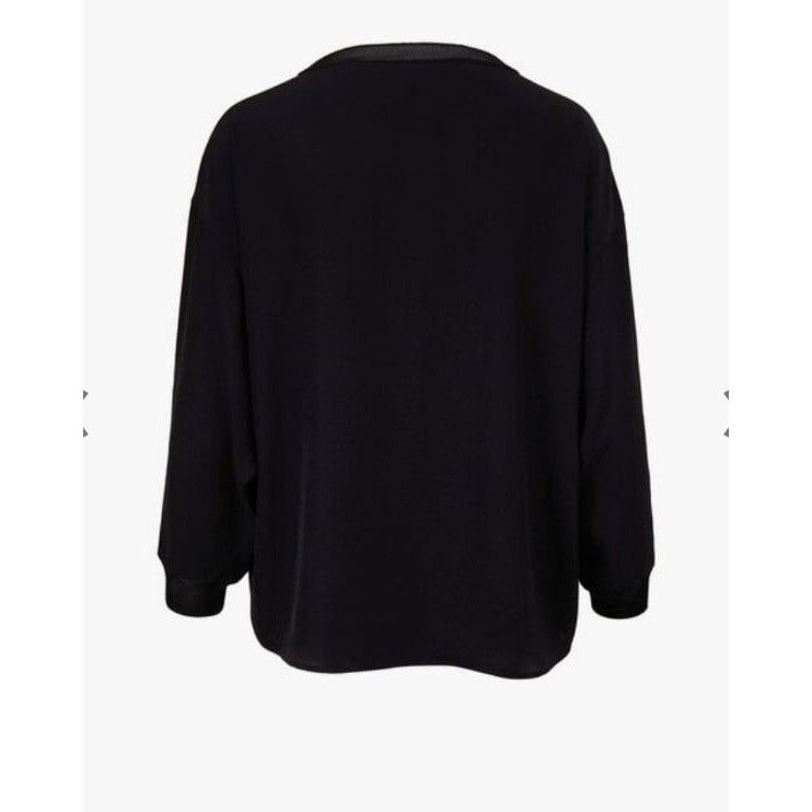Vince Vince Rib Trim Boat Neck Long Sleeve Top Japanese Fabric Bla Size M / US 6-8 / IT 42-44 - 5 Thumbnail