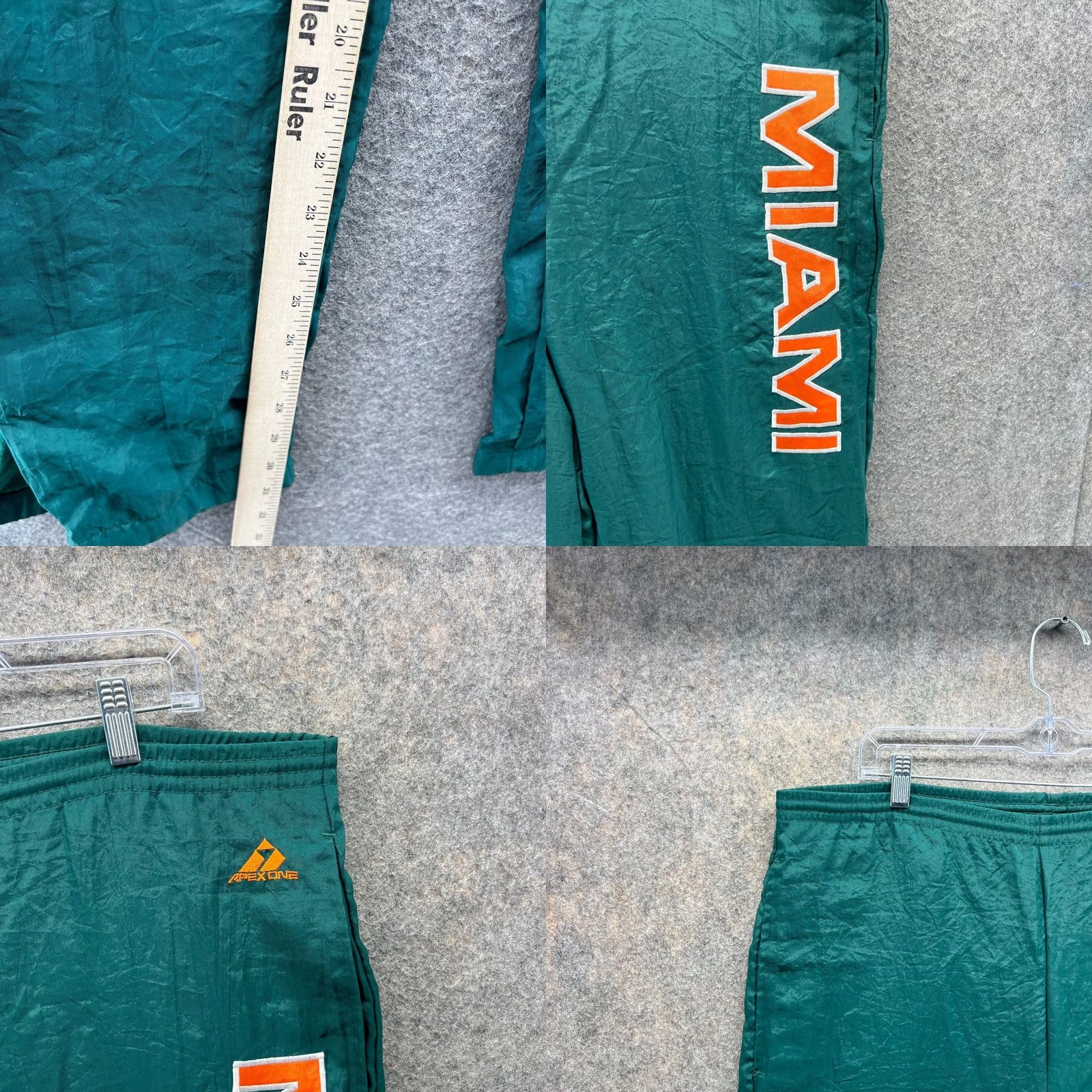 Vintage VTG Miami University Pants Large Green Apex One Nylon Windbreaker Lined Straight Inseam 31 in Men Size US 33 - 8 Thumbnail