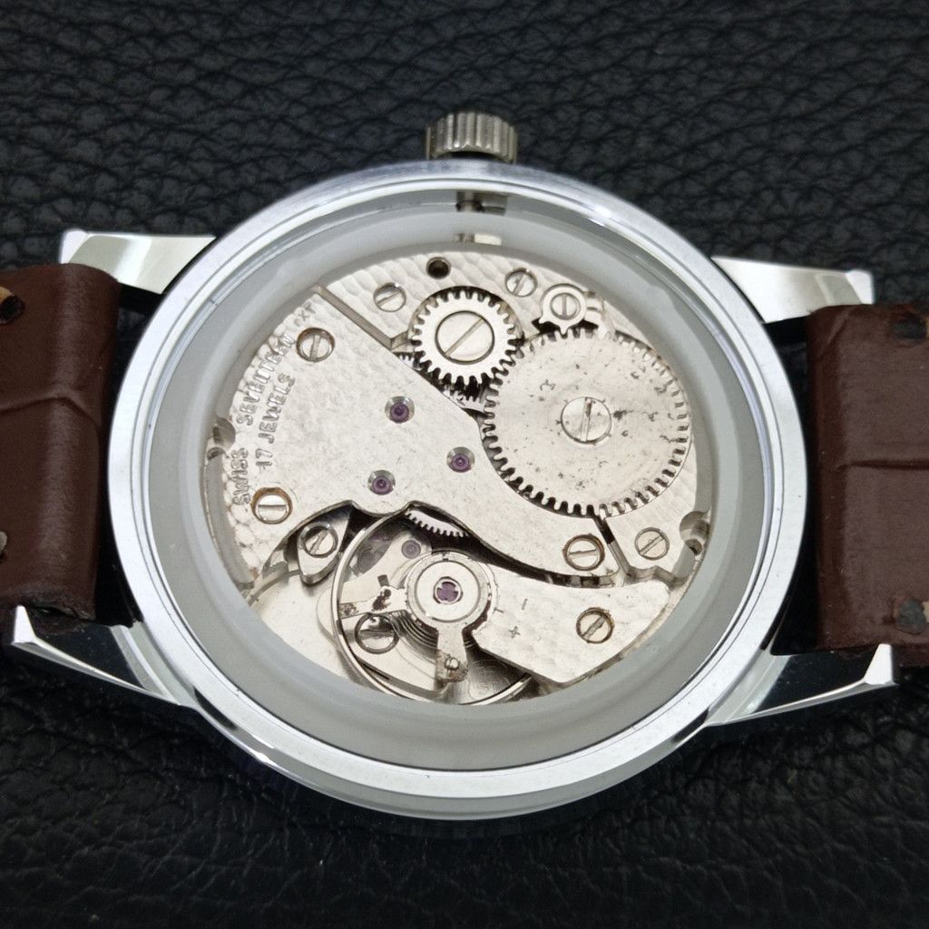 Other VINTAGE MONTINE HAND-WINDING SWISS MENS SILVER WATCH a444153 Size 38 - 9 Thumbnail