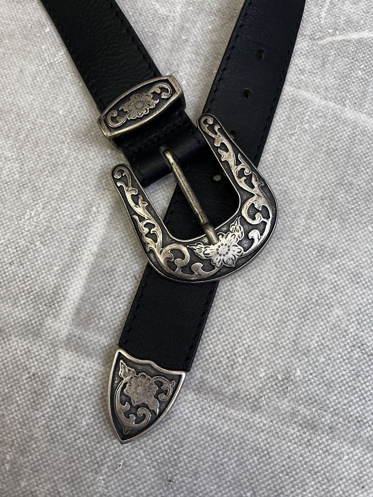 Western Rise Western Leather Belt kmrii style avant garde Size ONE SIZE - 8 Thumbnail