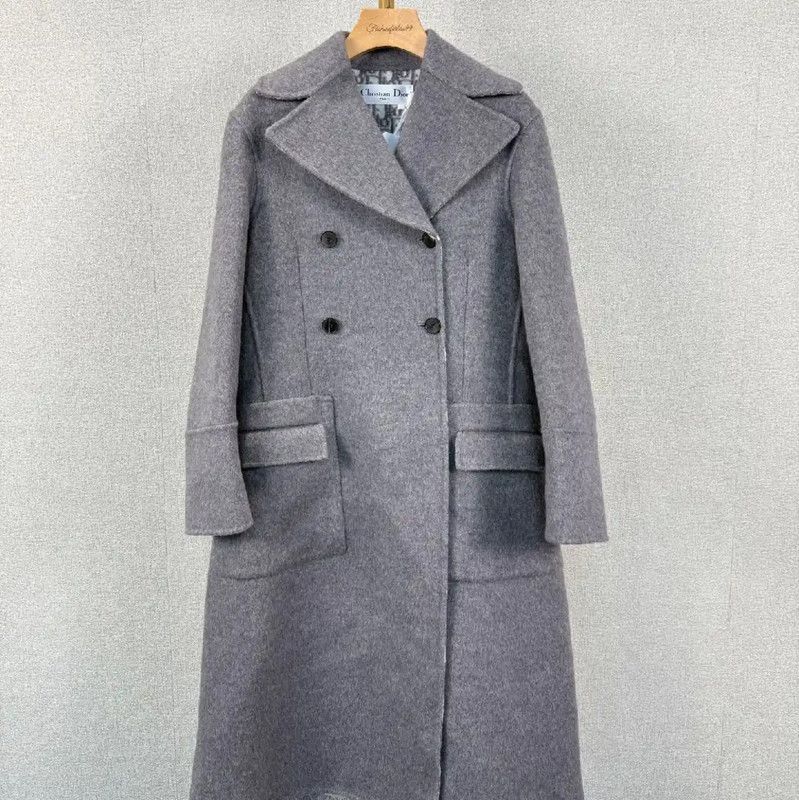 Dior Dior Winter Gray Wool Long Coat 0089 Size M / US 6-8 / IT 42-44 - 1 Thumbnail