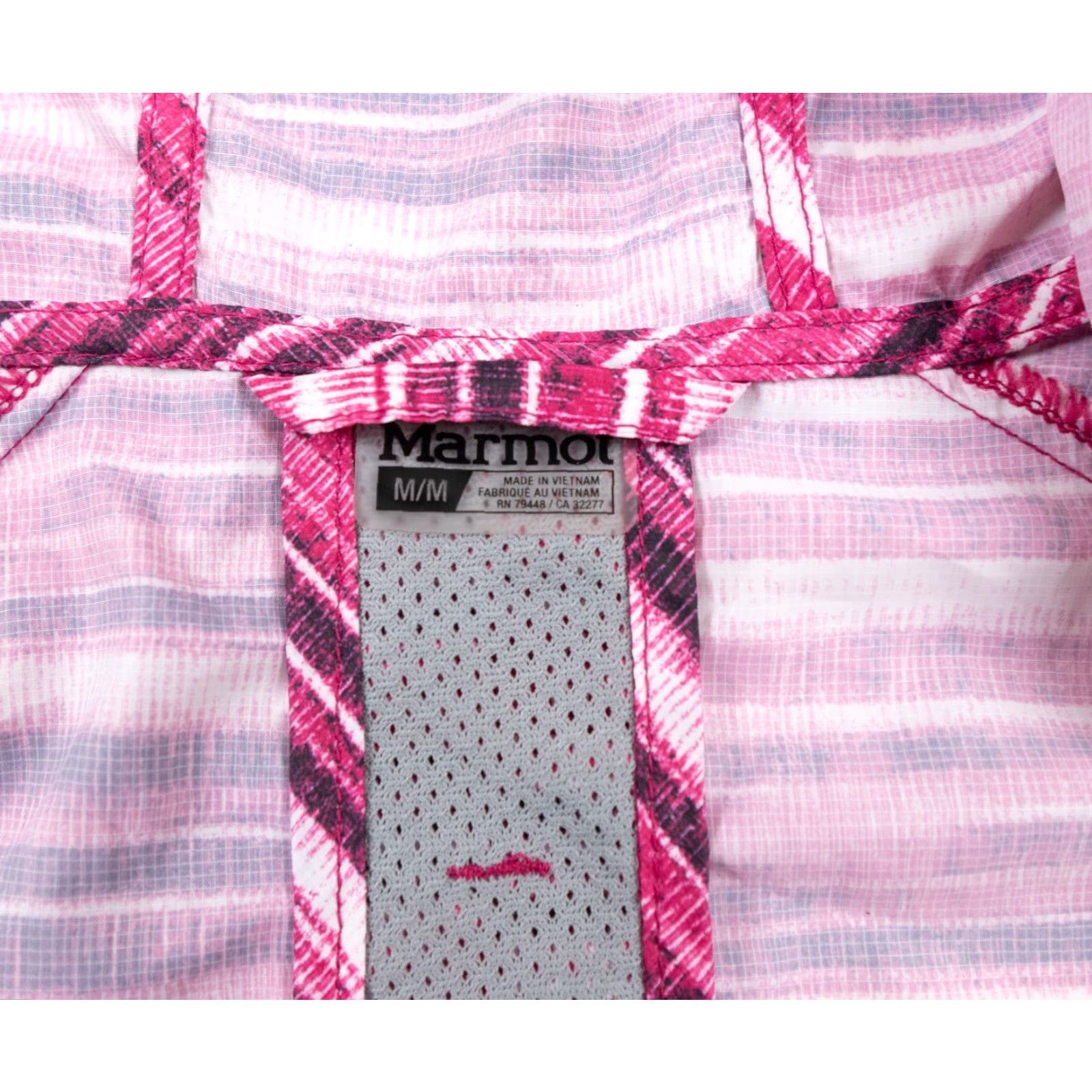 Marmot MARMOT Women's Windbreaker Jacket Full Zip Hooded Lightweight Mid-Length Pink - Size M - Regular Fit - Striped Logo Casual Outdoor Size M / US 6-8 / IT 42-44 - 7 Thumbnail
