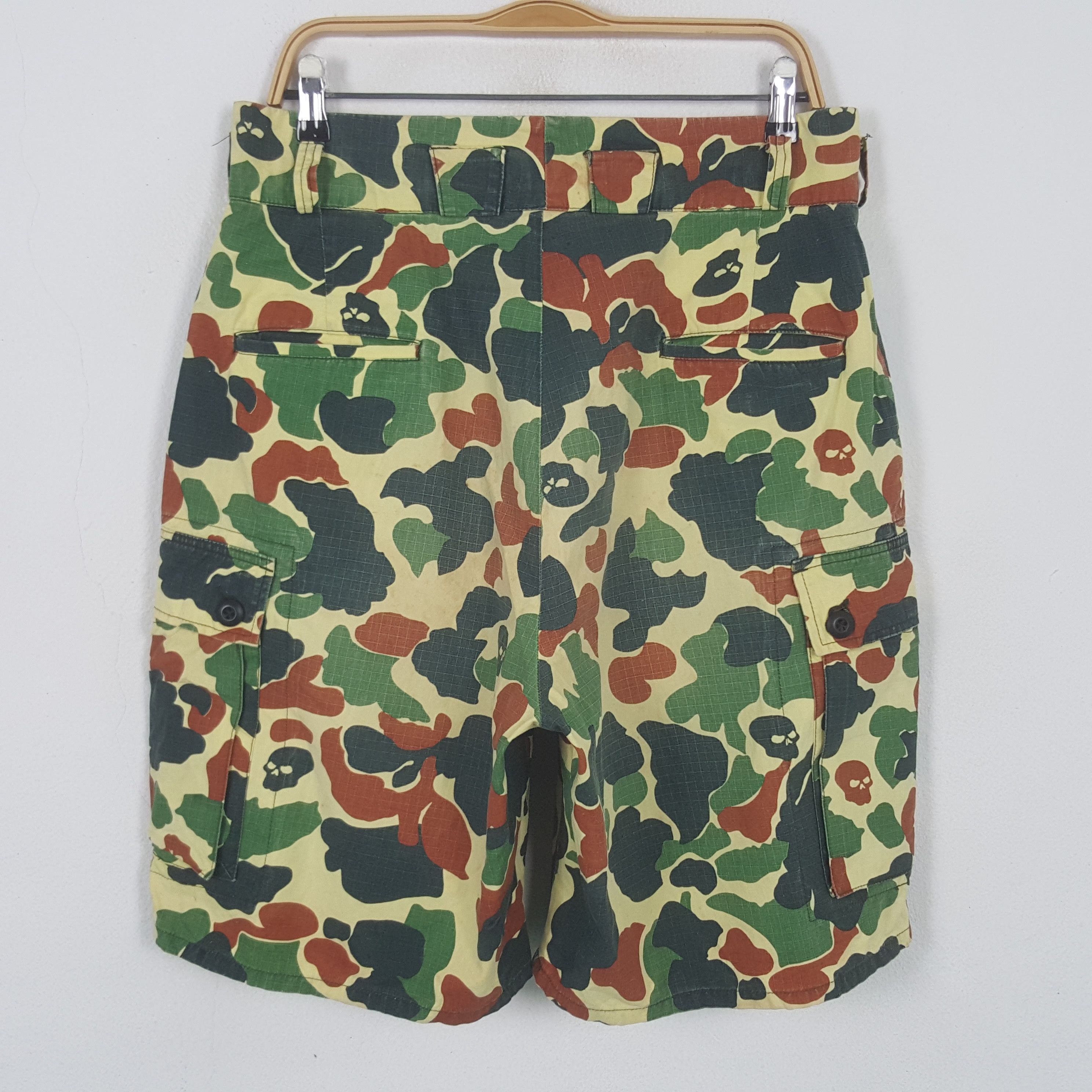 Japanese Brand Vintage Satan Arbeit Skull Camo Shorts Pants Size US 32 / EU 48 - 3 Thumbnail