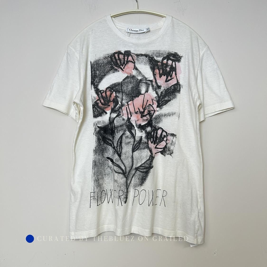 Dior White Flower Power Print T-Shirt Size US S / EU 44-46 / 1 - 1 Thumbnail