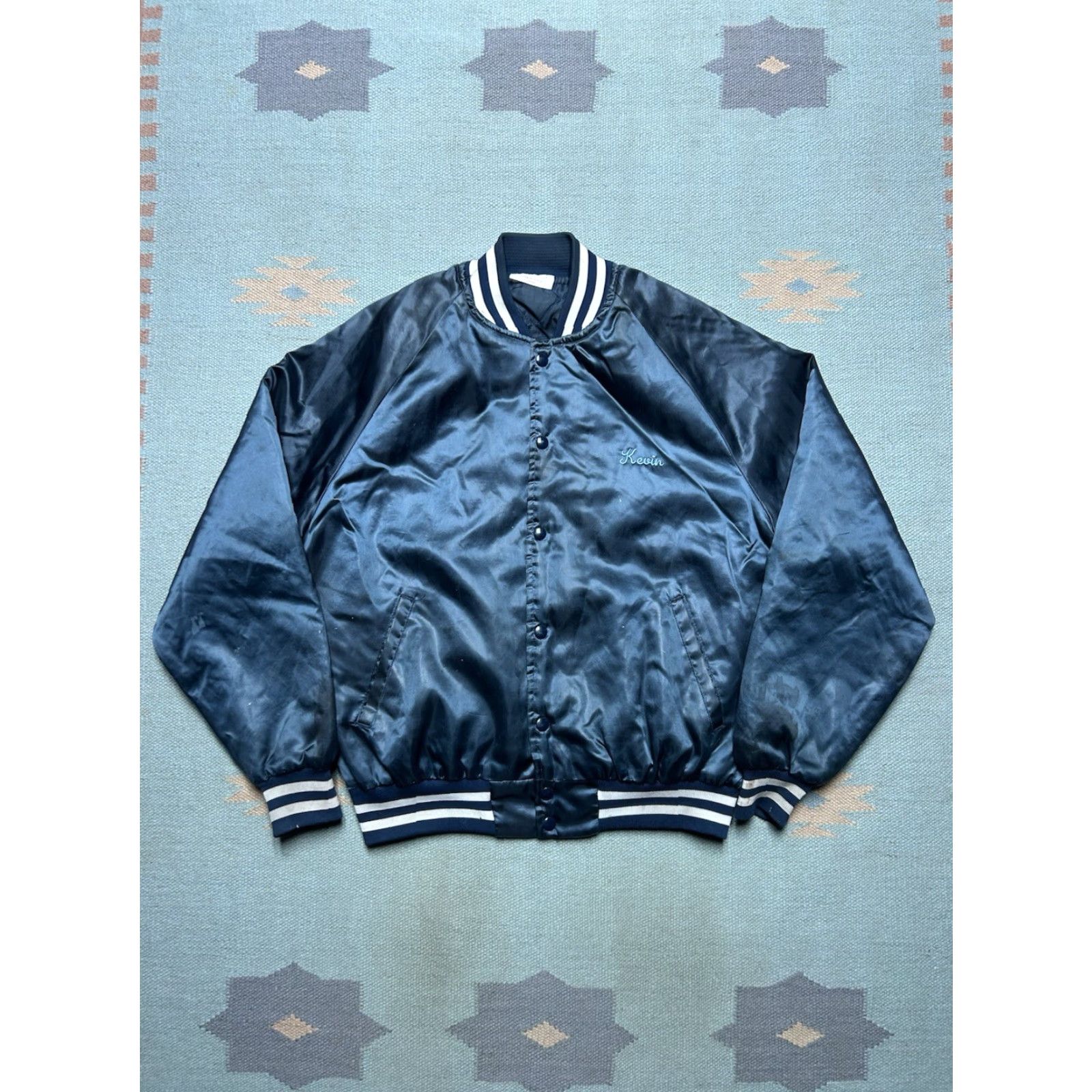 Vintage VINTAGE 80s satin bomber jacket Hutch’s Kerrie Montpelier Ohio restaurant L Jacket Size US L / EU 52-54 / 3 - 6 Thumbnail