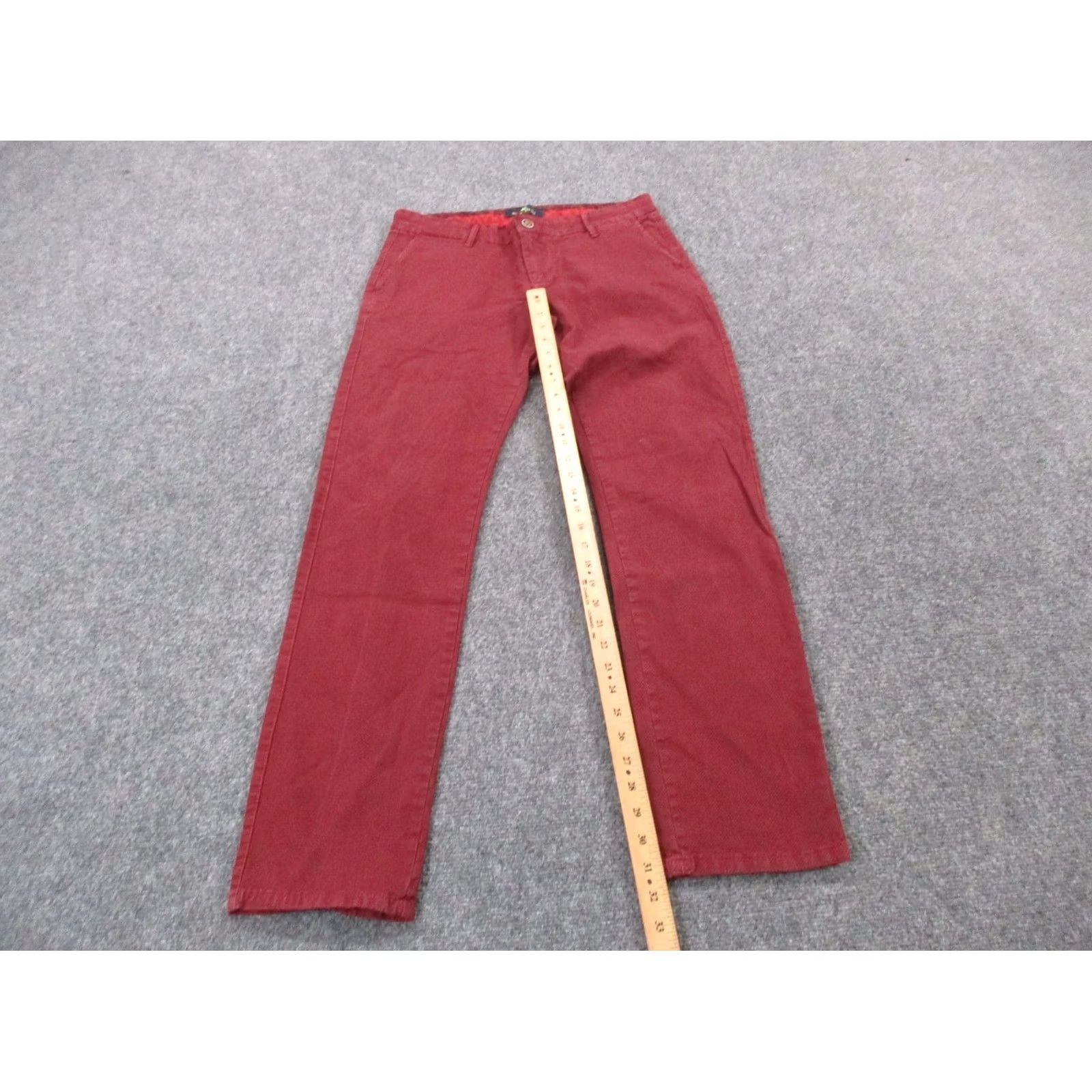 Etro Etro Mens Pants 32x34 Red Chino Straight Knit Cotton Lycra Button Zip Flat Front Logo Vintage: No Size US 32 / EU 48 - 3 Thumbnail