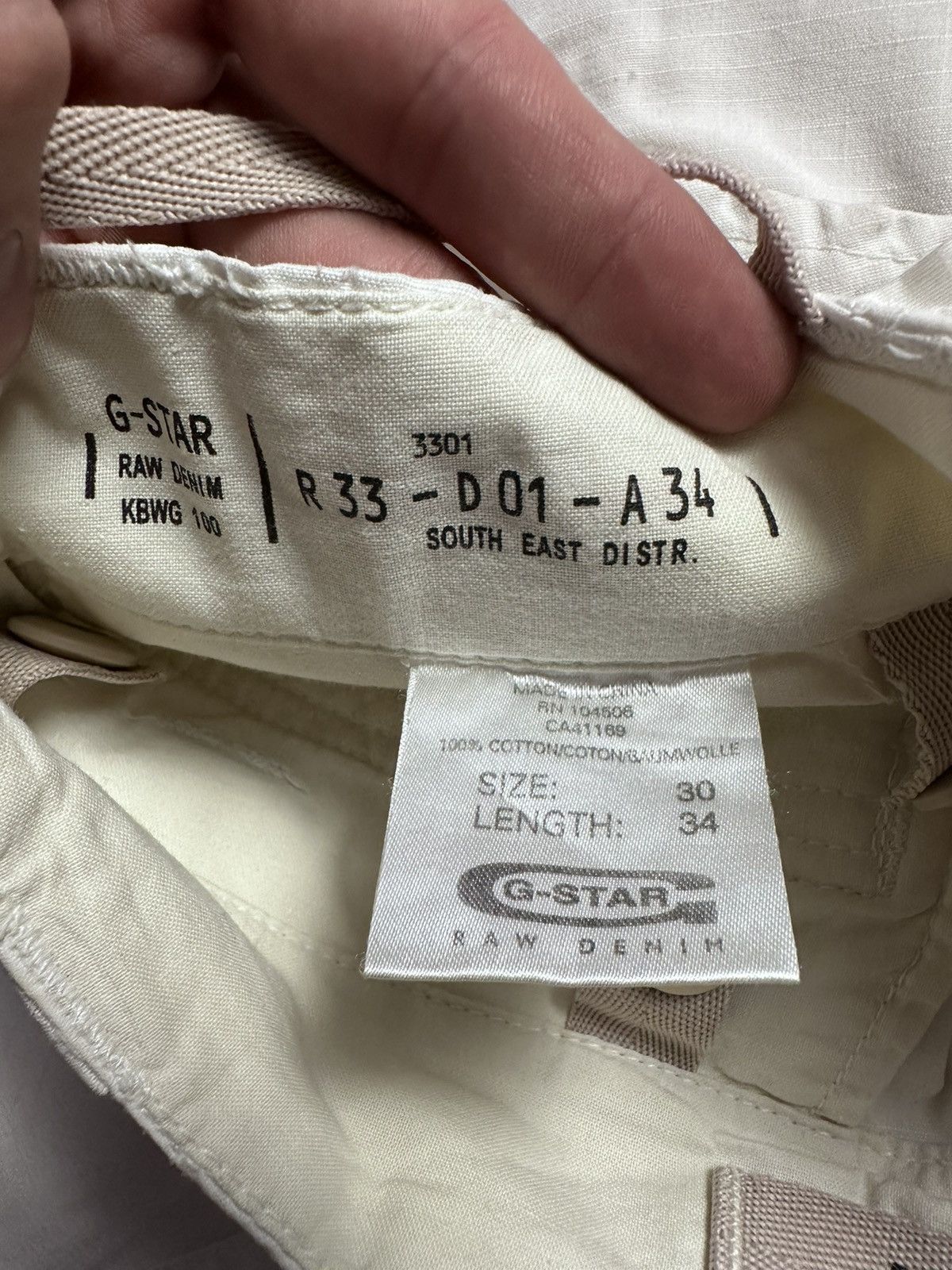 G-Star Vintage Raw G-Star cargo pants zip white rare size 30/34 Size US 30 / EU 46 - 13 Thumbnail