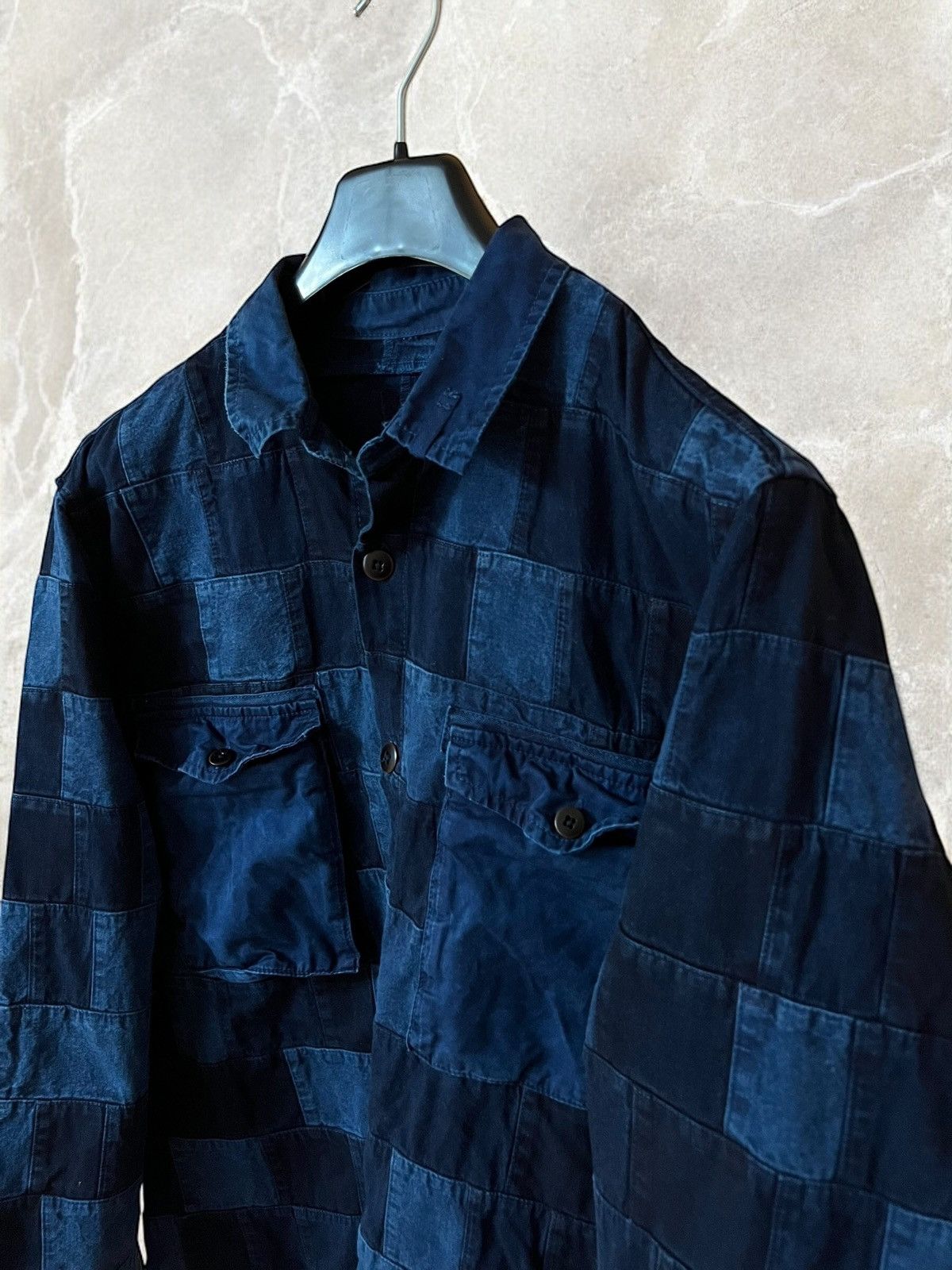 Vintage VINTAGE PATCHWORK DENIM Jacket Shirt OVERSHIRT Jean y2k Size US L / EU 52-54 / 3 - 5 Thumbnail