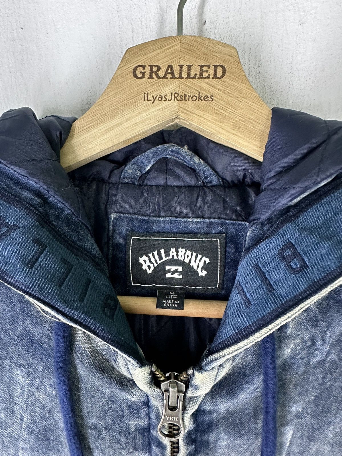 Billabong × If Six Was Nine × Indigo Billabong Indigo Velor Wave Washed Hoodie Jacket Size US M / EU 48-50 / 2 - 17 Thumbnail