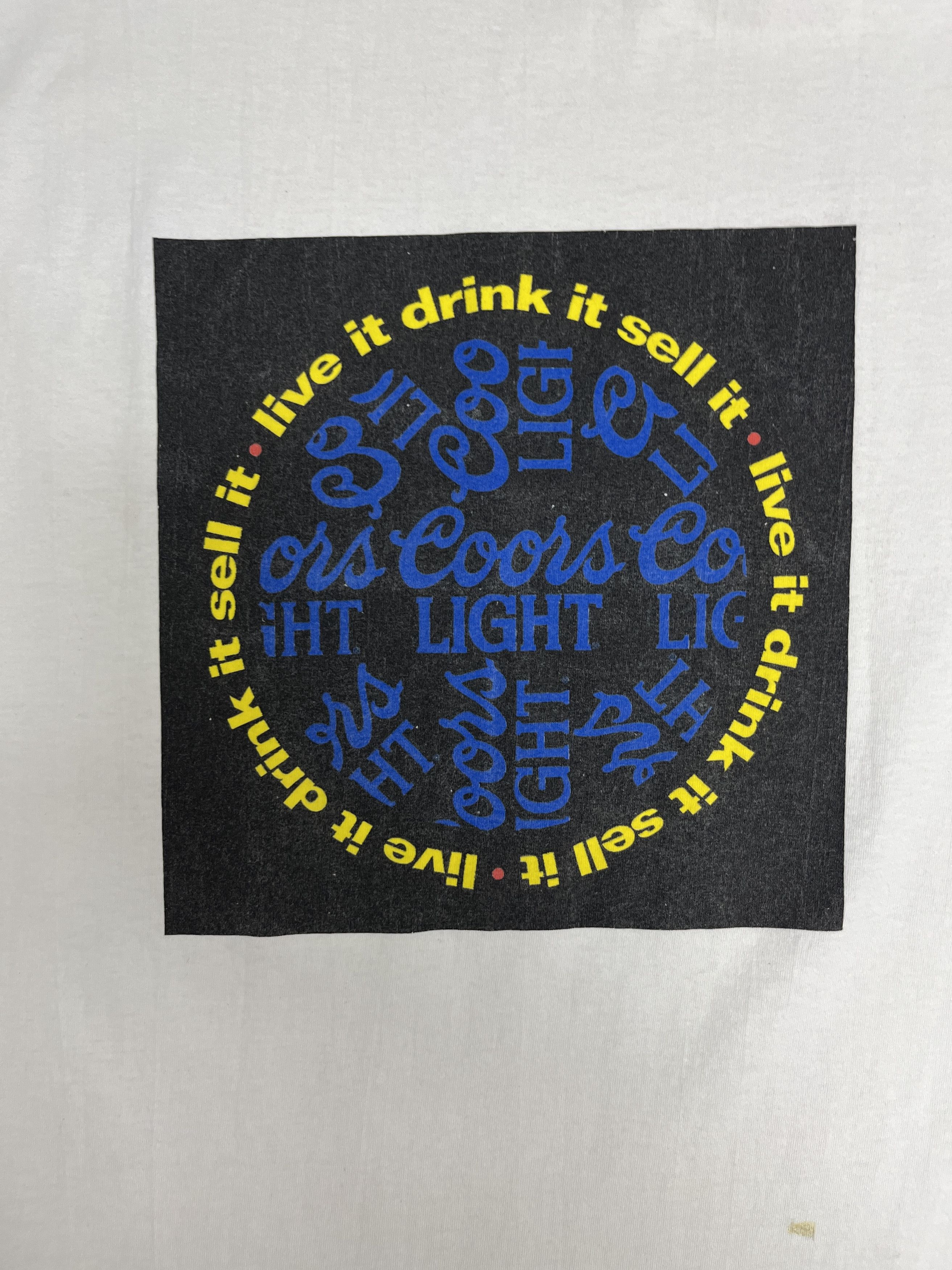 Vintage Coors Light Live It Drink It Sell It Vintage White T-Shirt Size US XL / EU 56 / 4 - 2 Thumbnail