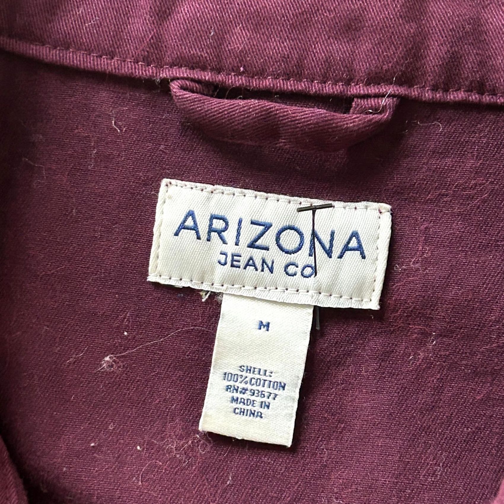 Vintage Arizona Jean Co Jacket Womens Medium Purple Twill Anorak Snap Front Pockets Size 32" / US 10 / IT 46 - 4 Thumbnail