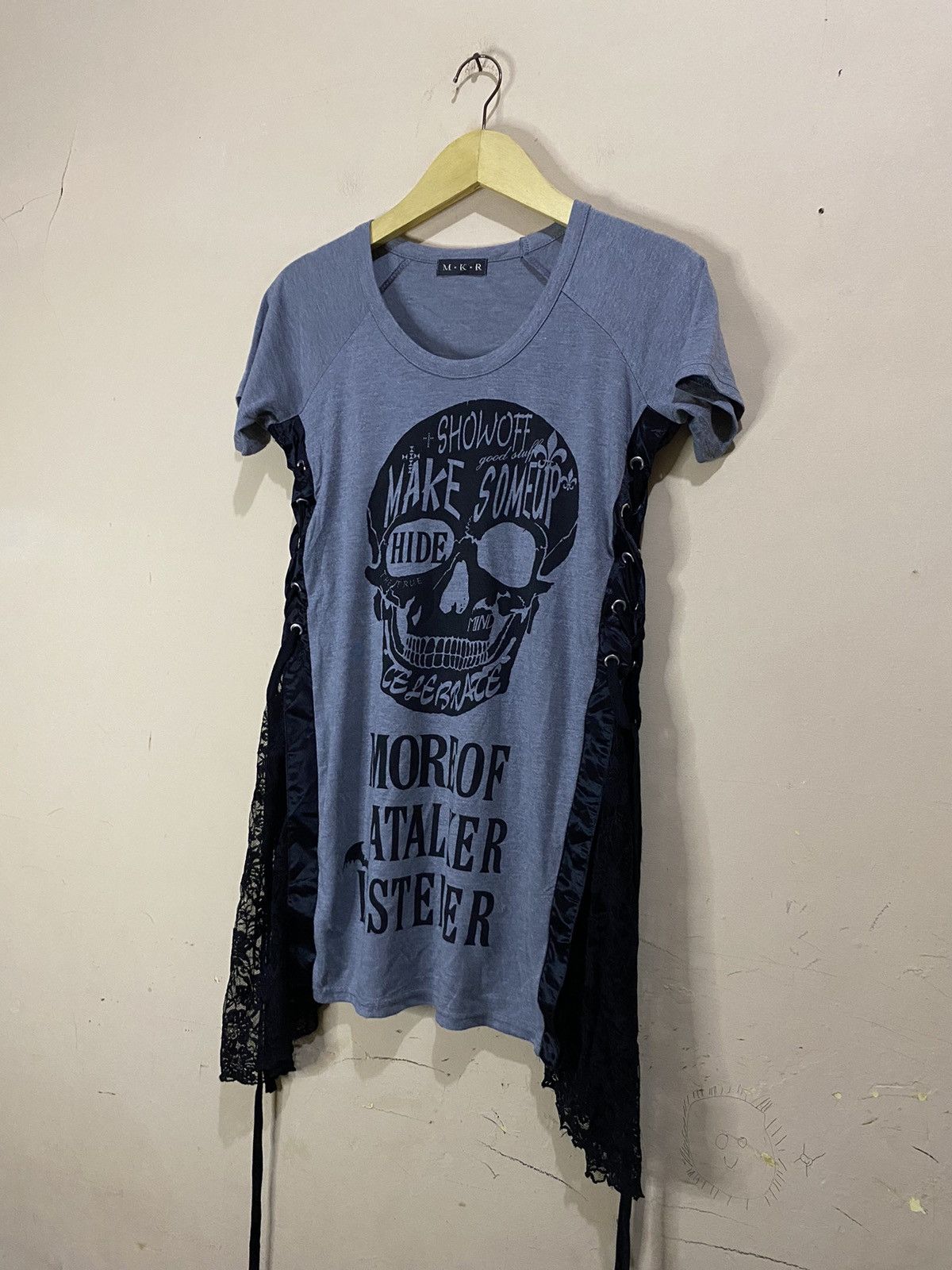 Seditionaries Y2K M.K.R Japan Poem Big Skull Mini Dress Size M / US 6-8 / IT 42-44 - 2 Thumbnail