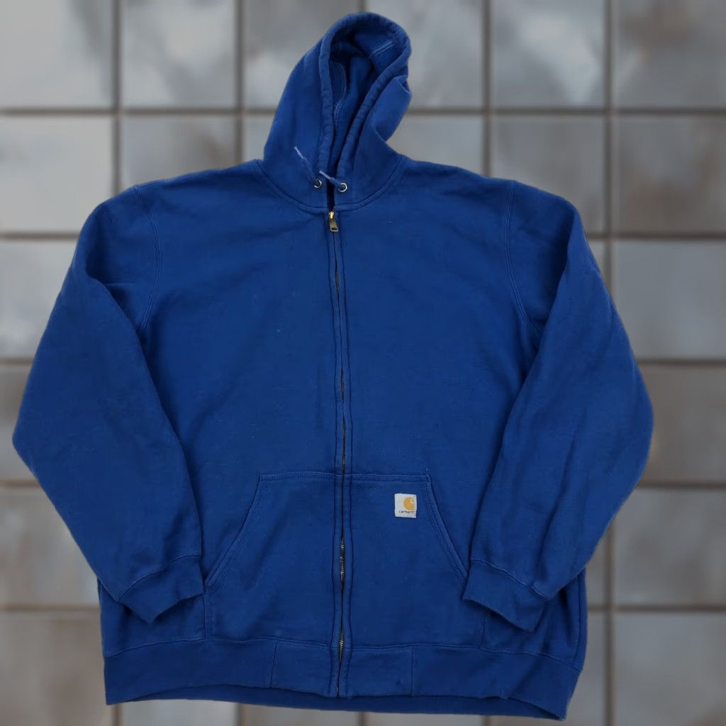 Carhartt Carhartt Men's 2XL Tall Royal Blue Full Zip Hoodie Sweatshirt Original Fit K122 Size US XXL / EU 58 / 5 - 1 Thumbnail
