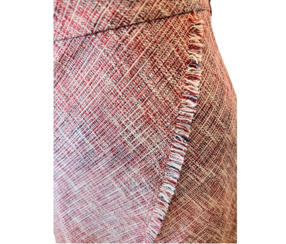 Banana Republic Banana Republic Pink Fringe Tweed Wrap Skirt – Size 12 – NWT Size 34" / US 12 / IT 48 - 2 Thumbnail