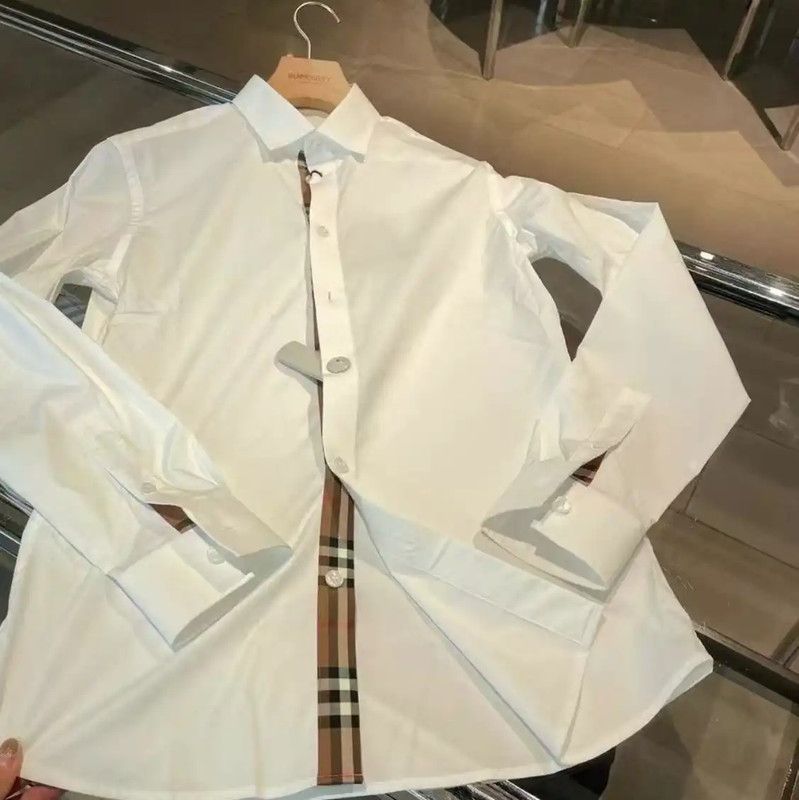 Burberry Burberry White Cotton Logo Long Sleeve Shirt Size US XL / EU 56 / 4 - 1 Thumbnail