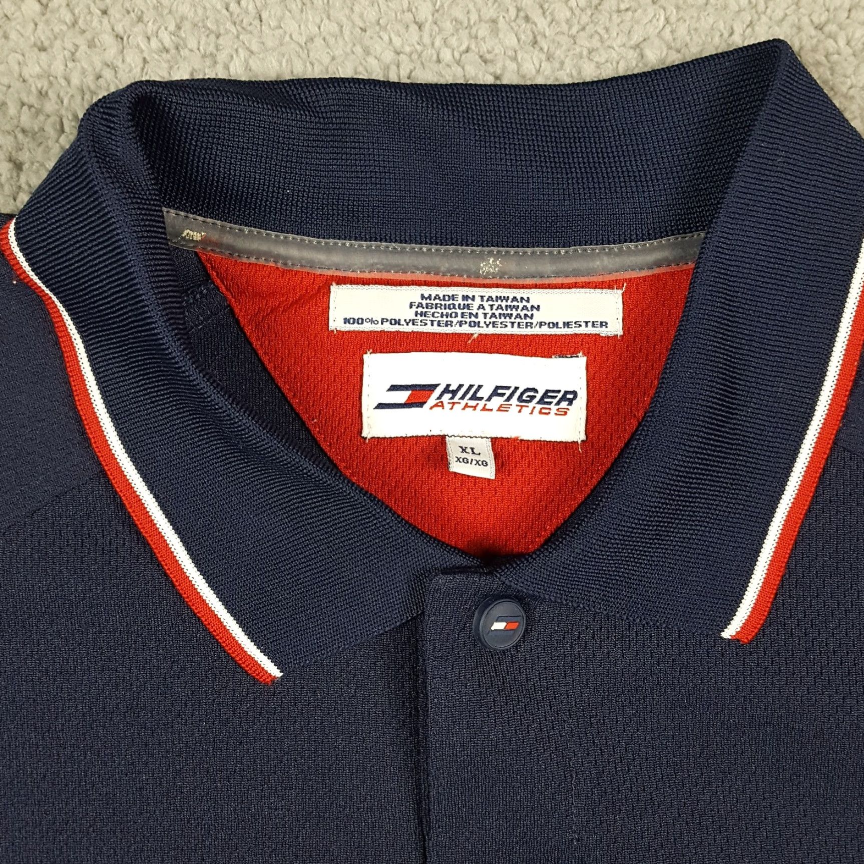 Tommy Hilfiger VINTAGE Tommy Hilfiger Athletic Polo Shirt Men's XL Button Collar Flag 90s Y2K Blue Short Sleeve Shirt Polo Mens Flag Size US XL / EU 56 / 4 - 4 Thumbnail