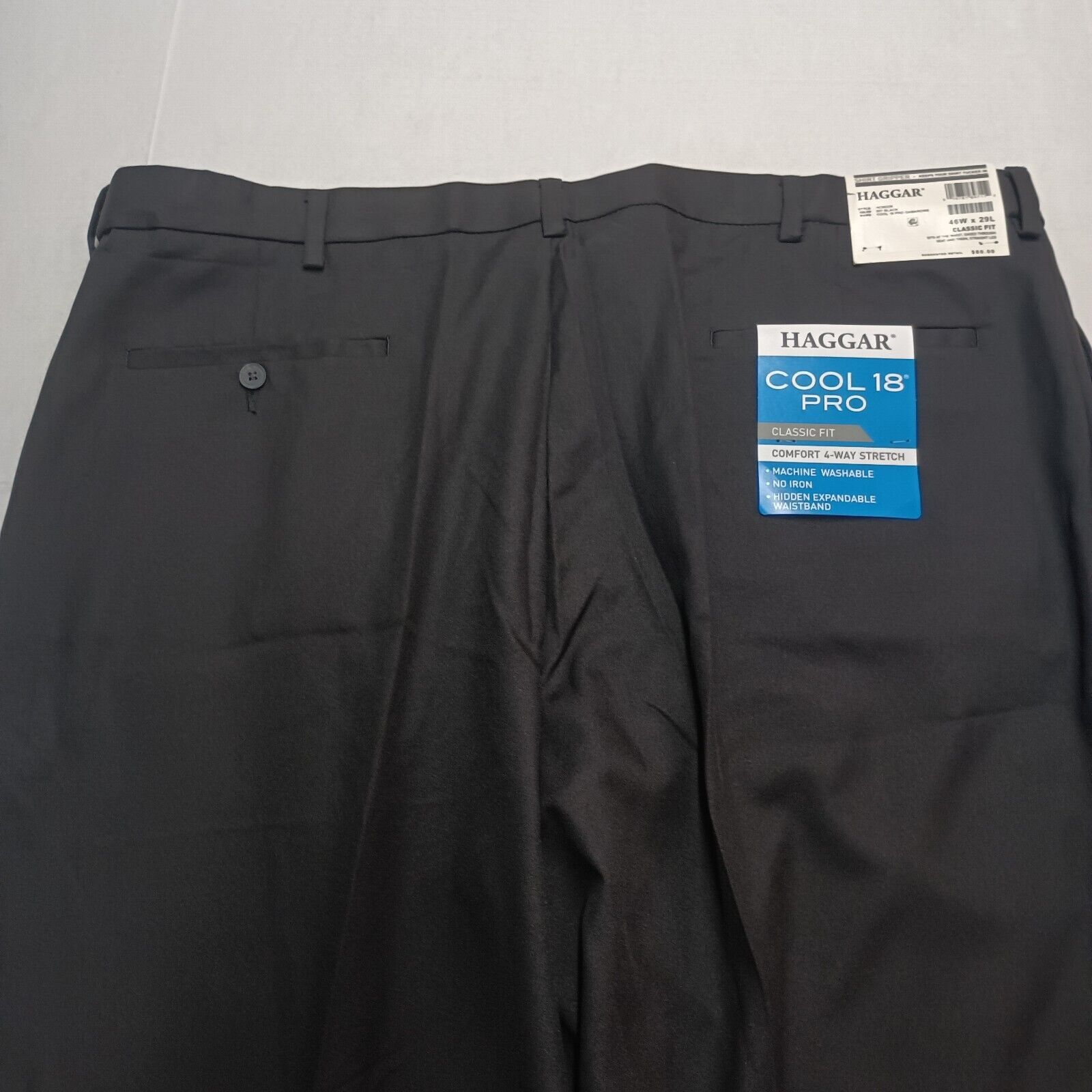 Haggar Haggar Cool 18 Pro Classic Fit Pants Men's 46x29 Black Size US 44 / EU 60 - 7 Thumbnail