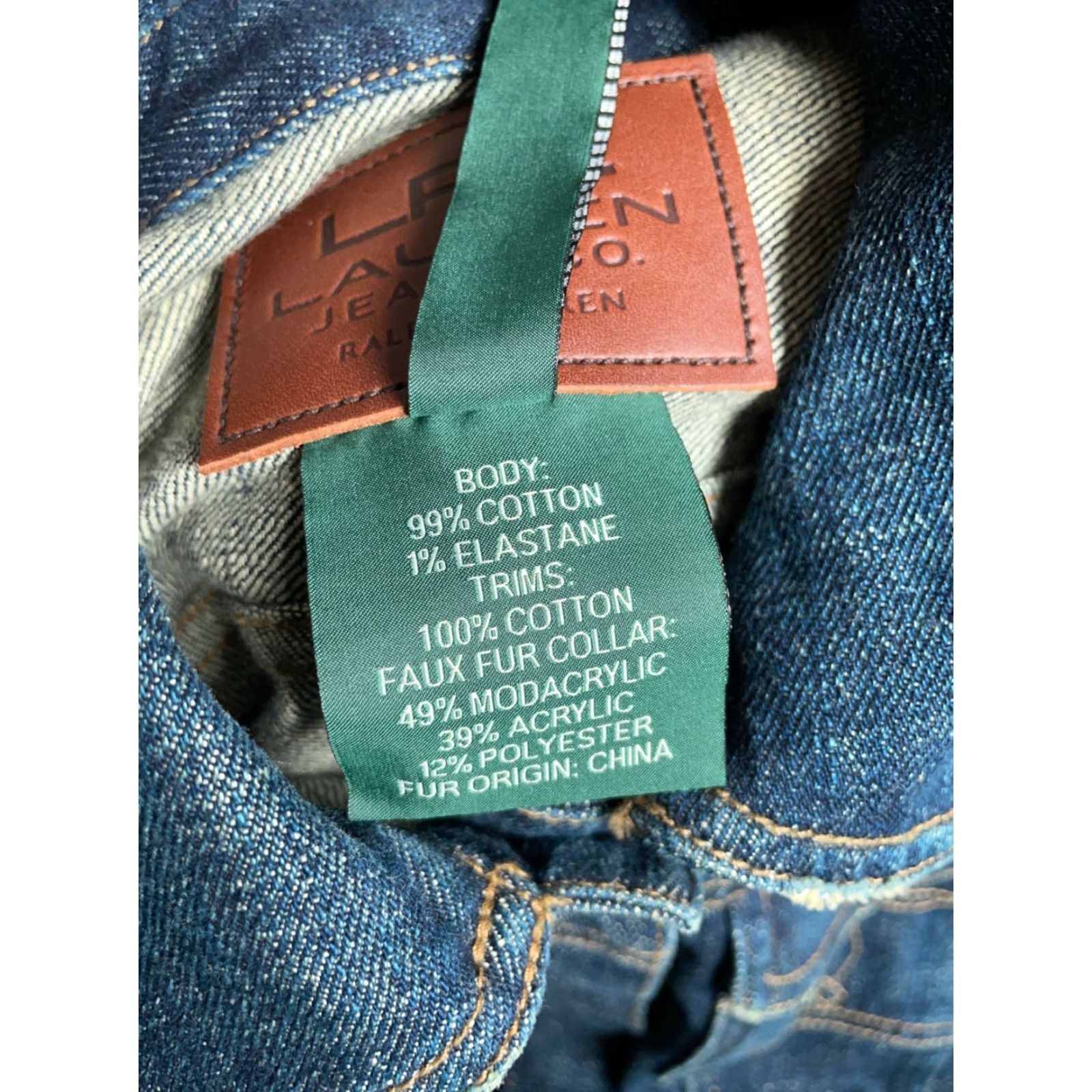 Ralph Lauren VINTAGE Lauren Ralph Lauren Jean Jacket Women's Large Blue Denim Trucker 90s Grunge Retro Mens? Womens Size 36" / US 14 / IT 50 - 4 Thumbnail