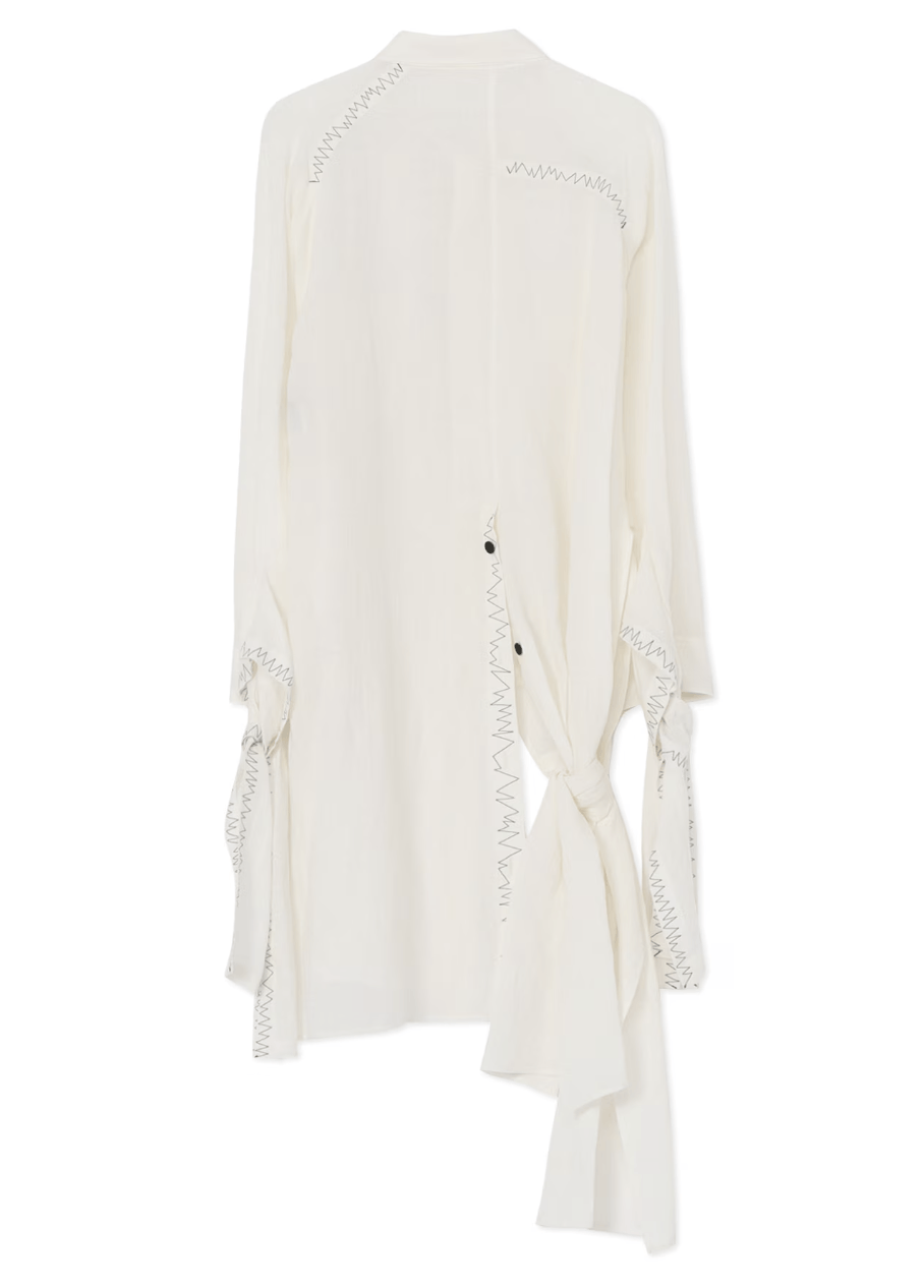 Yohji Yamamoto Yohji Yamamoto Pour Homme - Linen Gathered Hem Long Shirt Size US L / EU 52-54 / 3 - 2 Thumbnail