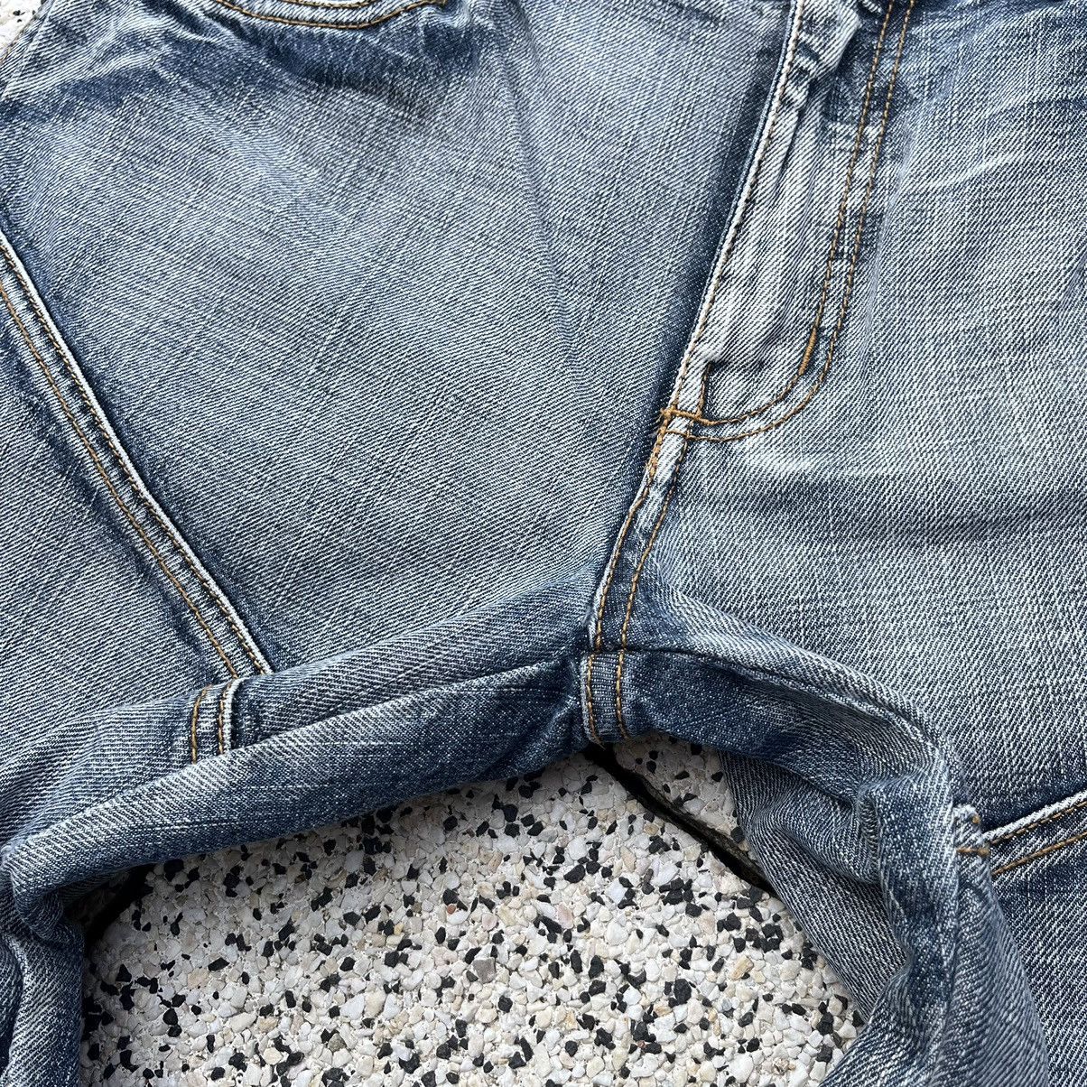 Japanese Brand × Vintage Vintage Double Knee Distressed Faded Jeans Trashed Pants Size US 32 / EU 48 - 10 Thumbnail