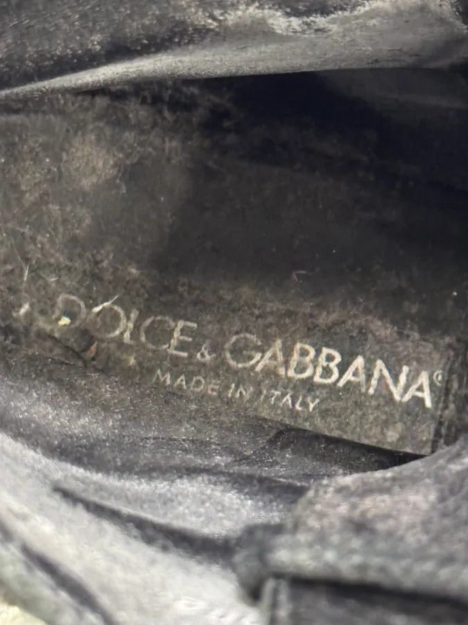 Designer × Dolce & Gabbana × Vintage 2000s Dolce & Gabbana Black Eroded Leather Boots Size US 8.5 / EU 41-42 - 9 Thumbnail