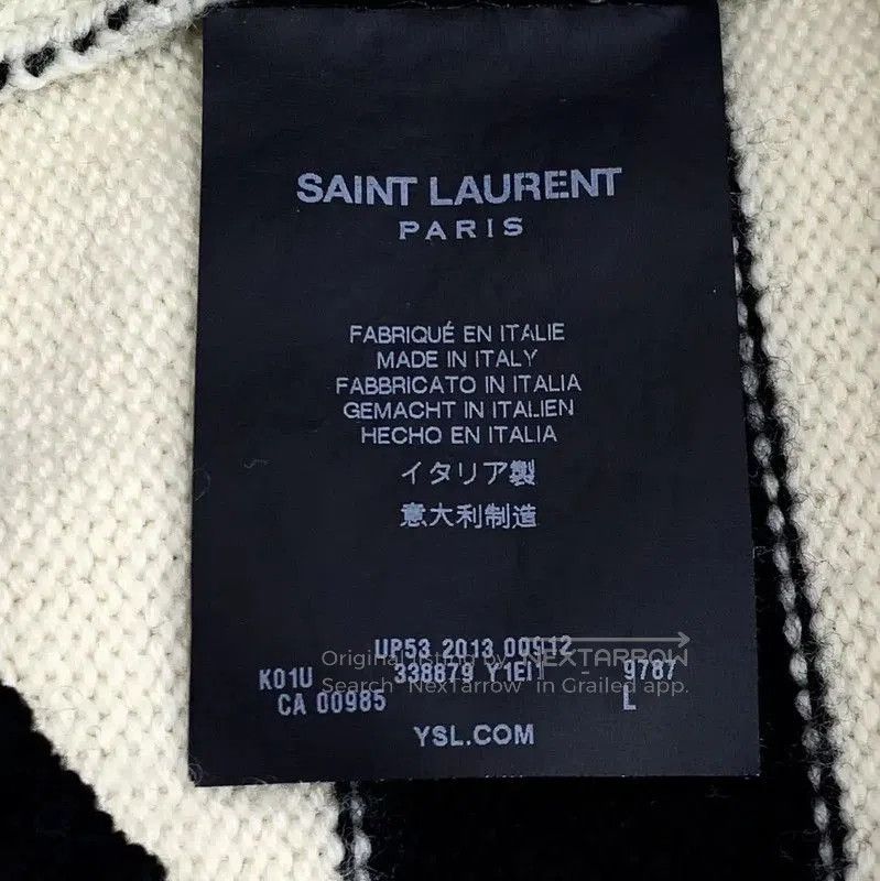 Yves Saint Laurent YSL Striped Wool Knit Sweater for Women . Size L / US 10 / IT 46 - 6 Thumbnail