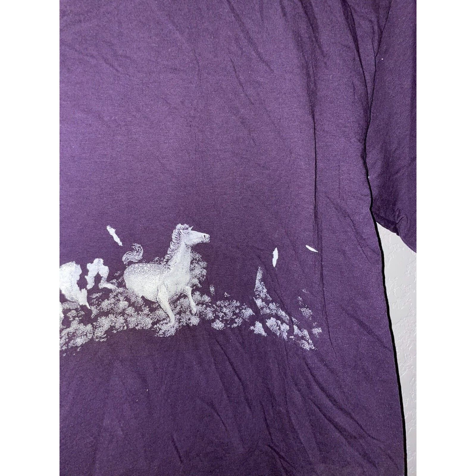 Jerzees Vintage Horse Shirt Horses Mis Print Purple Tee VTG 90s M Size US M / EU 48-50 / 2 - 4 Thumbnail