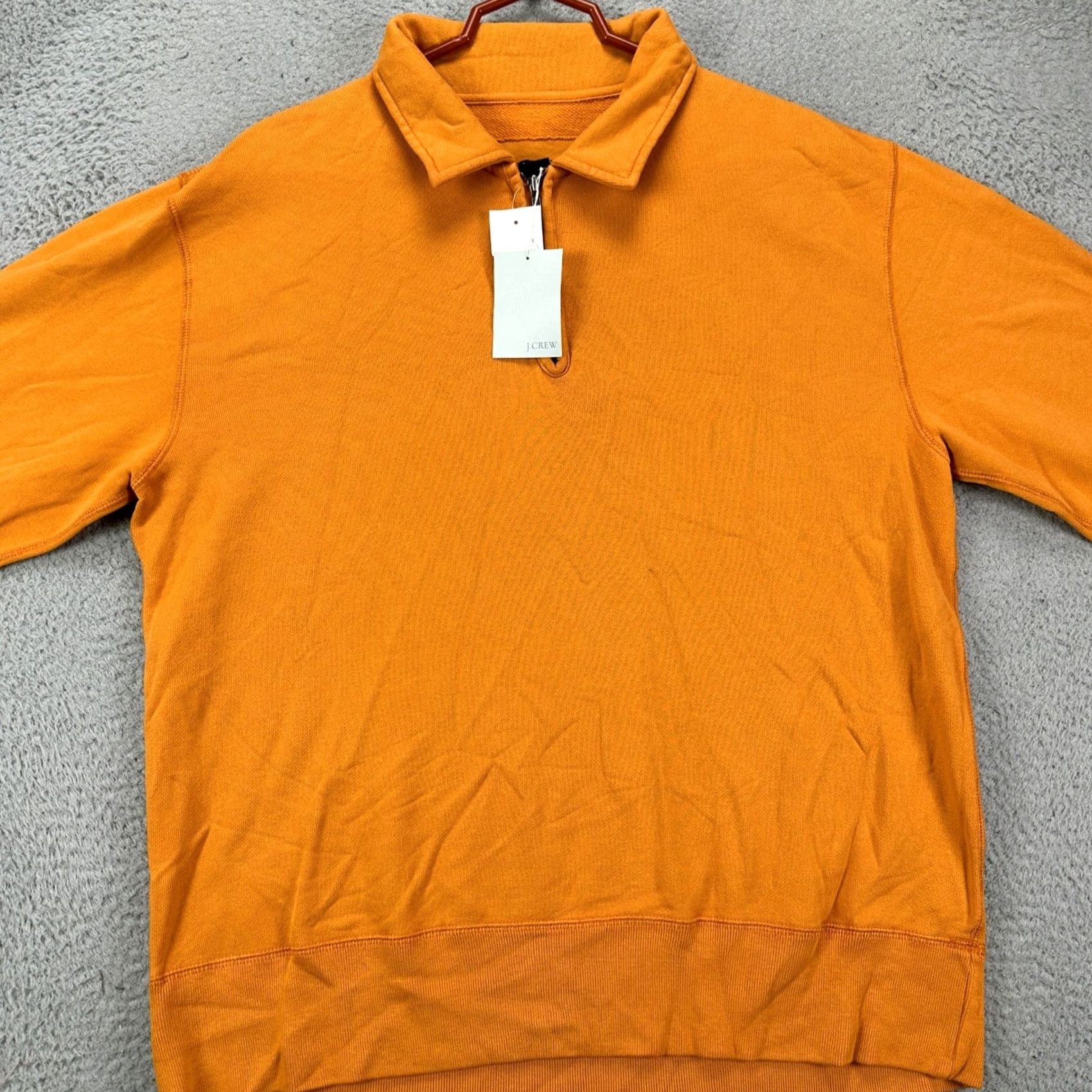 J.Crew J. Crew Polo Sweatshirt Men Large Orange Quarter Zip Collared Pullover 100% Cotton NEW Size US L / EU 52-54 / 3 - 3 Thumbnail