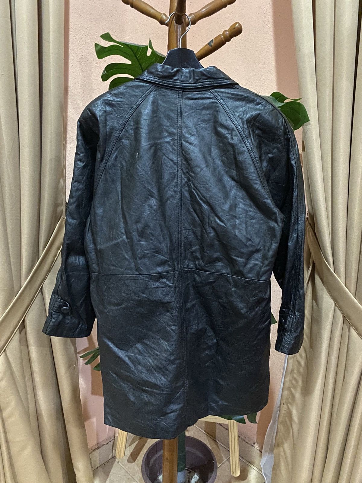 Other Vintage Elite Black Leather Double-Breasted Coat Size US M / EU 48-50 / 2 - 7 Thumbnail
