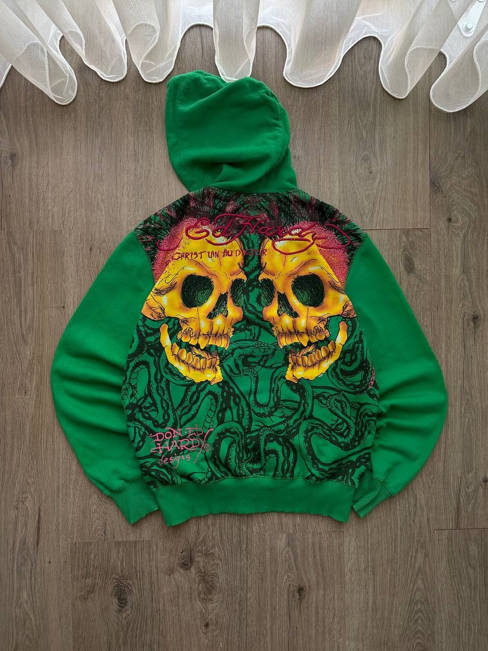 Christian Audigier × Ed Hardy × Vintage Vintage Ed Hardy Christian Audigier Green Hoodie Size US S / EU 44-46 / 1 - 15 Thumbnail