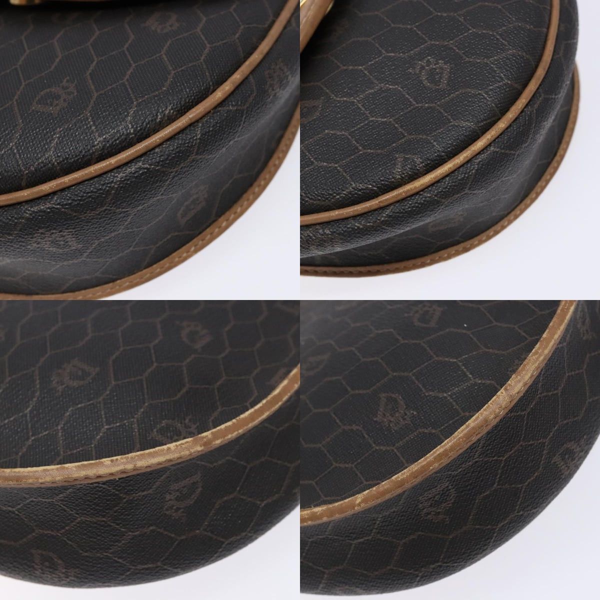 Dior DIOR Honeycomb Canvas Shoulder Bag Pvc Black Gold Size ONE SIZE - 10 Thumbnail