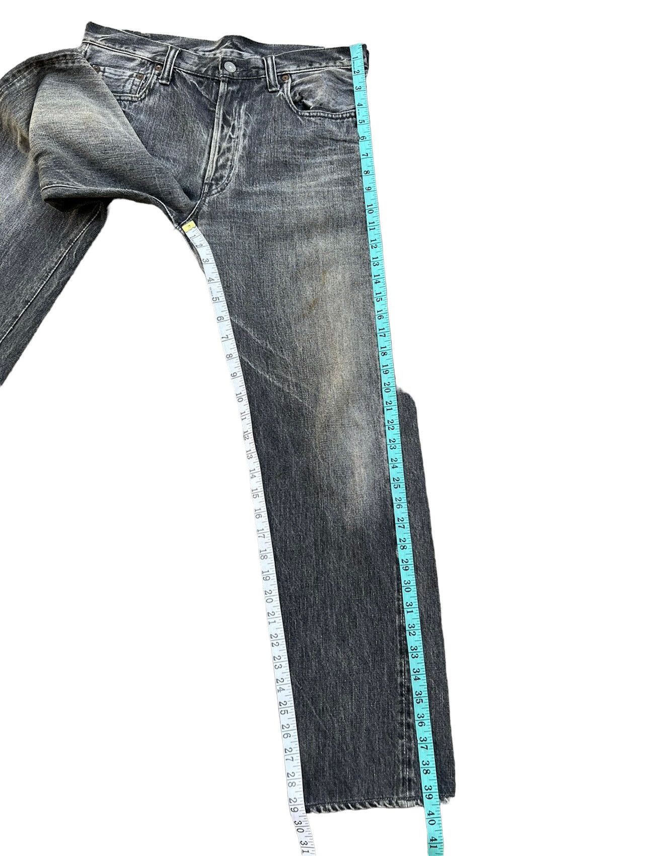 Full Count & Co. Vintage 90s Full Count Japan Faded Black Denim Dirty Jeans Size US 32 / EU 48 - 4 Thumbnail