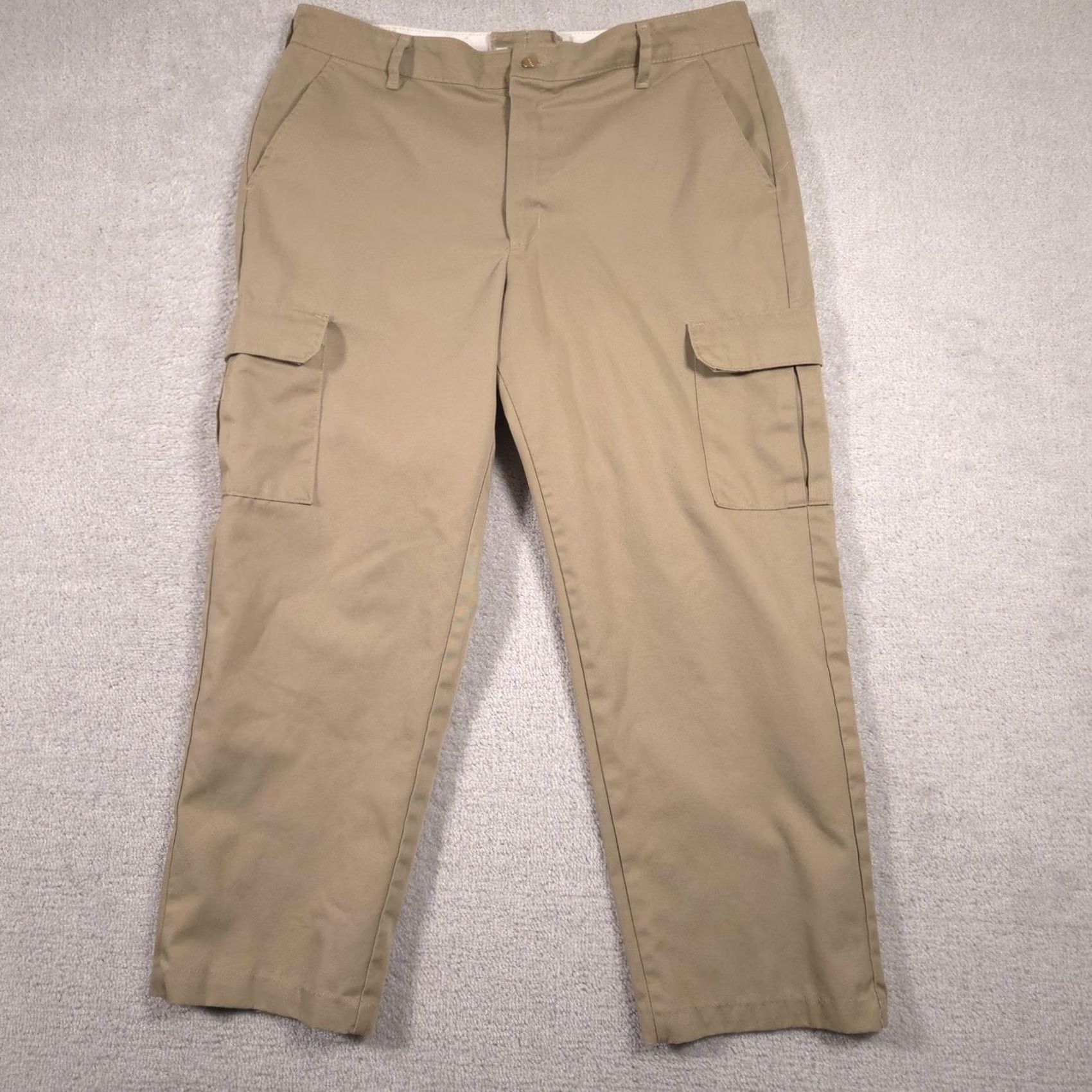 Red Kap Red Kap Cargo Pants Mens 38x28 Beige Polyester Cotton Workwear Pockets Belt Loops Flat Front Zipper Size US 38 / EU 54 - 2 Thumbnail