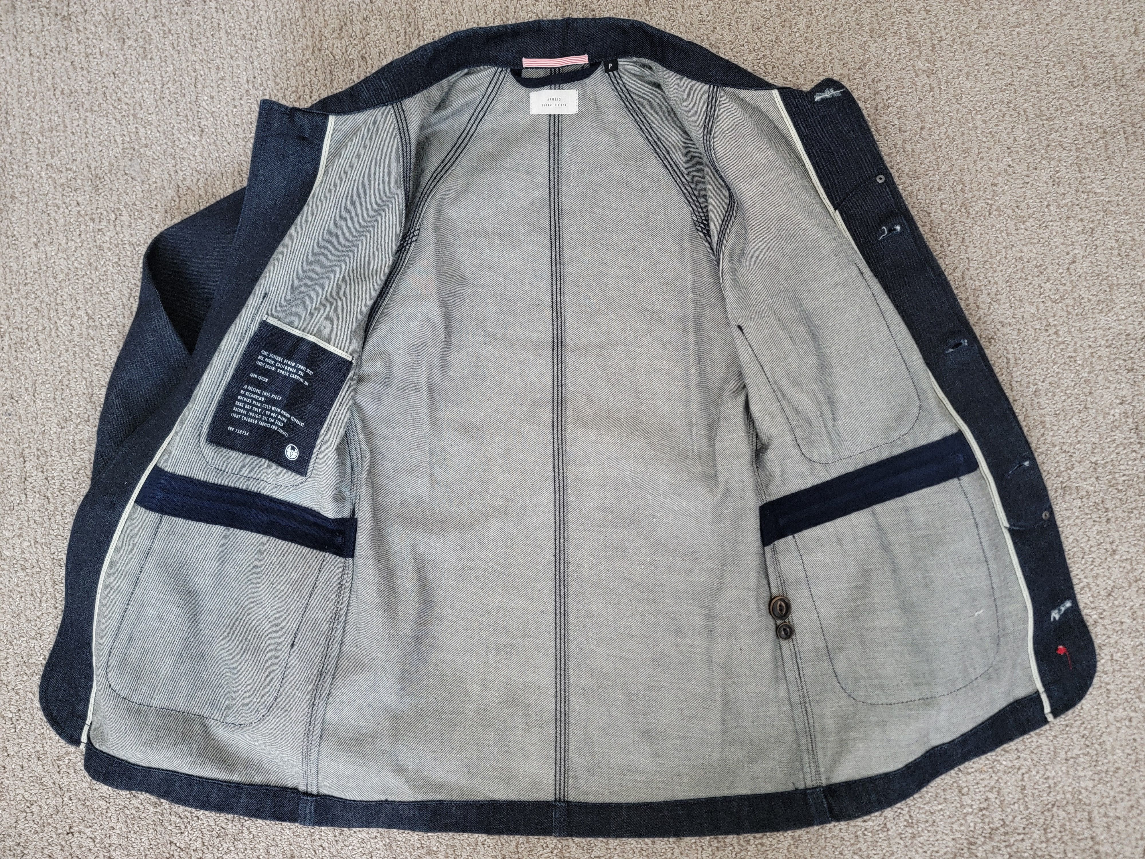 Apolis APOLIS x Huckberry Selvage Denim Chore Jacket - Size XS Size US XS / EU 42 / 0 - 14 Thumbnail