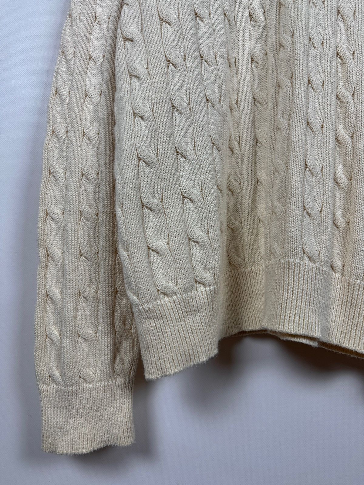 Polo Ralph Lauren Polo Ralph Lauren Cable Knit Quarter Zip Mock Neck Sweater Size US XXL / EU 58 / 5 - 10 Thumbnail
