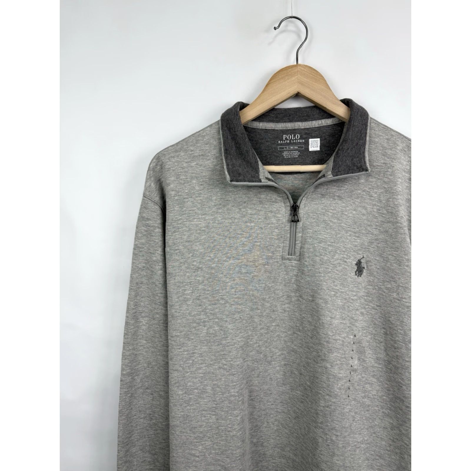 Ralph Lauren VINTAGE NWT Polo Ralph Lauren Luxury Jersey Quarter-zip Pullover Mens L Gray Sweater Size US L / EU 52-54 / 3 - 6 Thumbnail