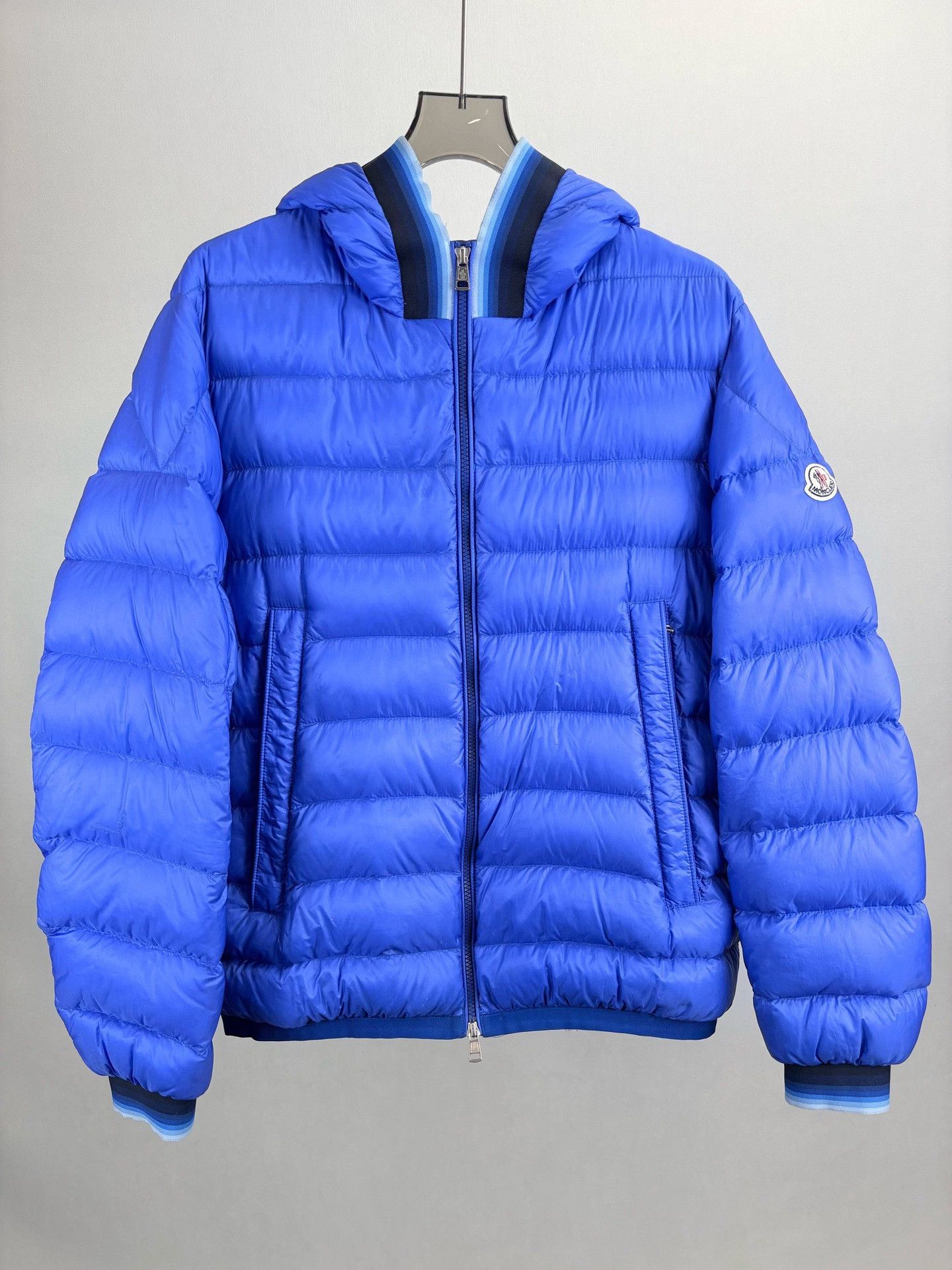 Moncler Moncler AVRIEUX Blue Cuff Logo Down Jacket Size US XXL / EU 58 / 5 - 1 Thumbnail