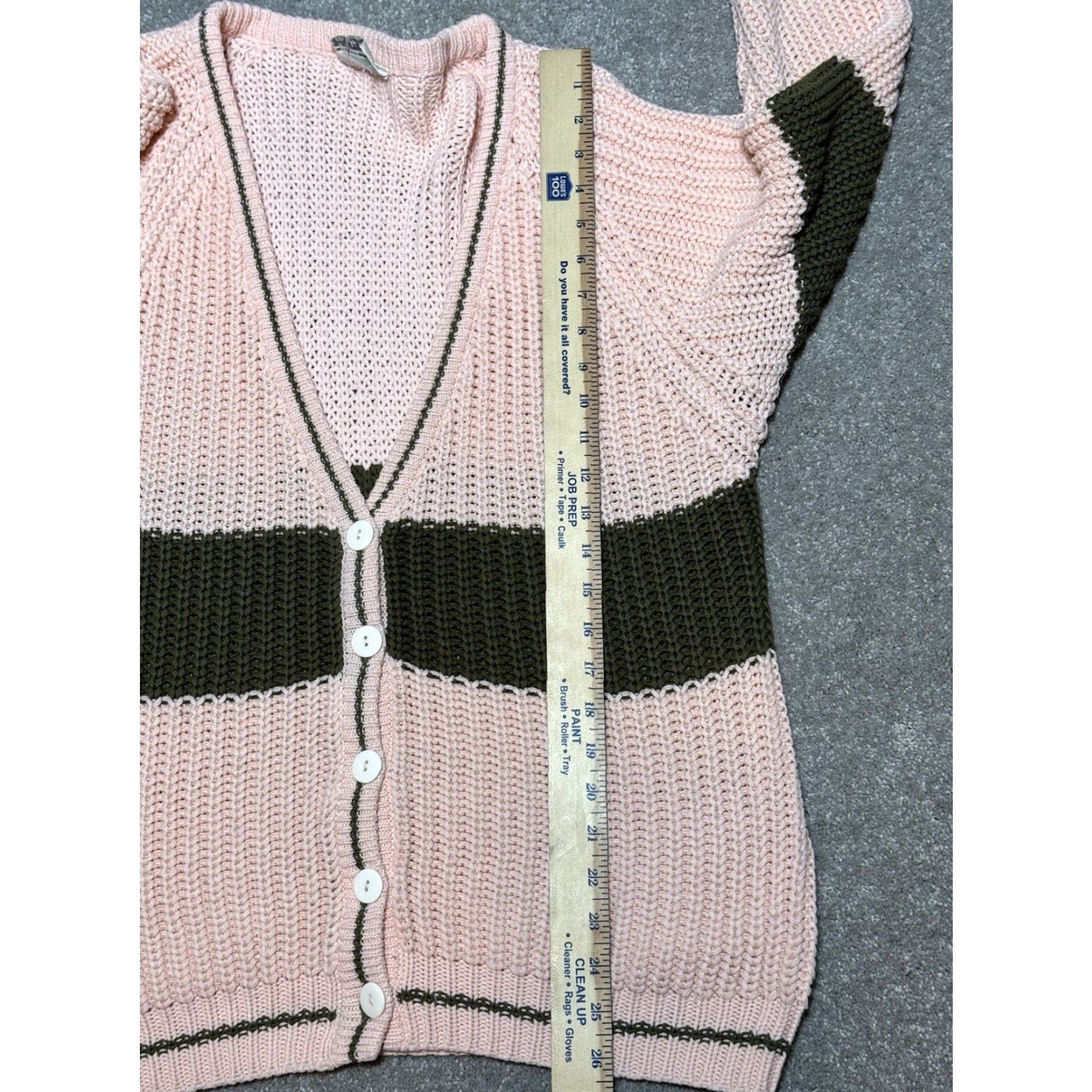 Vintage VINTAGE Deb Chunky Knit Cardigan Sweater Medium Peach Brown Preppy Academia 80s 90s Retro School Womens Mens Size M / US 6-8 / IT 42-44 - 4 Thumbnail