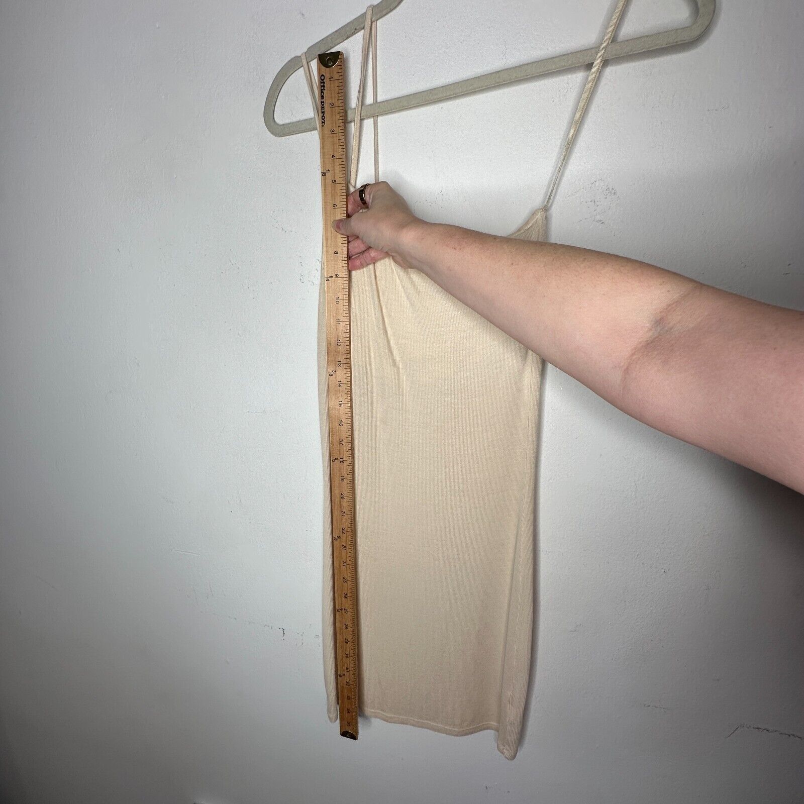 Enza Costa Enza Costa Cream One Shoulder Spaghetti Strap Bodycon Mini M Size M / US 6-8 / IT 42-44 - 10 Thumbnail