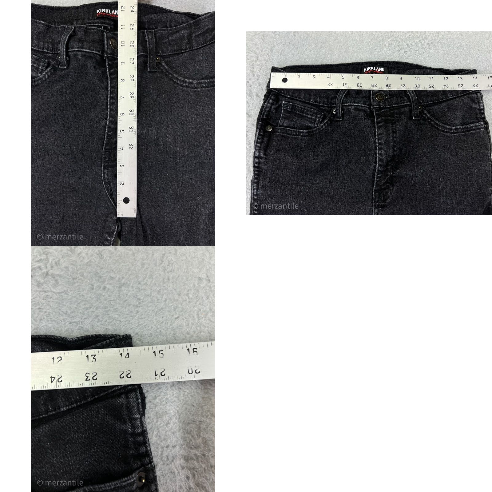Vintage Kirkland Jeans Women's 12 Black Denim Skinny Certification: Dark Wash Cotton Blend Pants Size 34" / US 12 / IT 48 - 9 Thumbnail