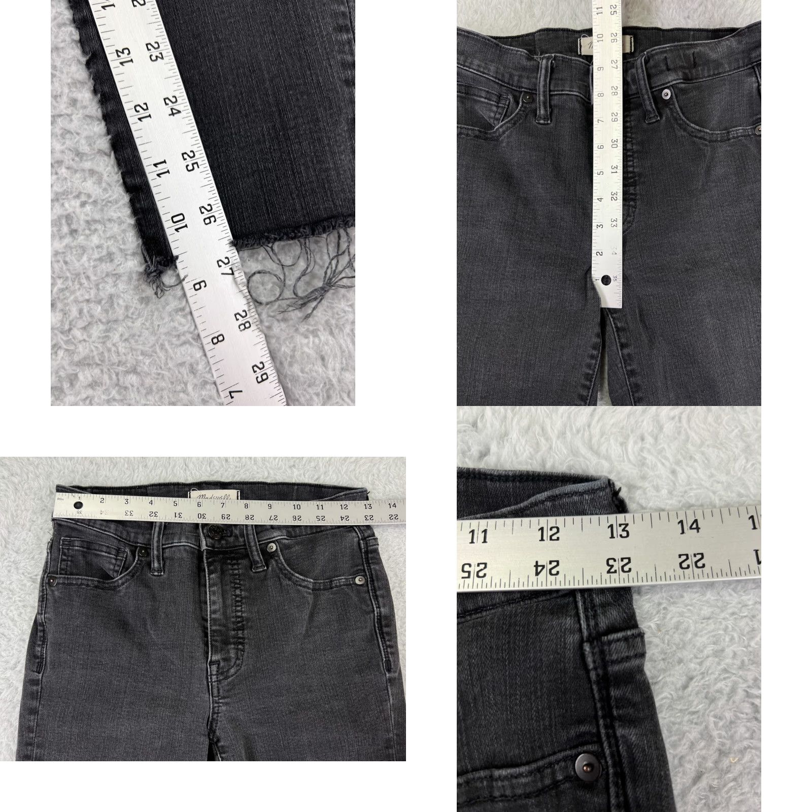 Madewell Madewell Jeans Denim High Rise Skinny Black 26 Womens Distressed 5-Pocket Inseam 27 Cotton Blend Size 26" / US 2 / IT 38 - 9 Thumbnail