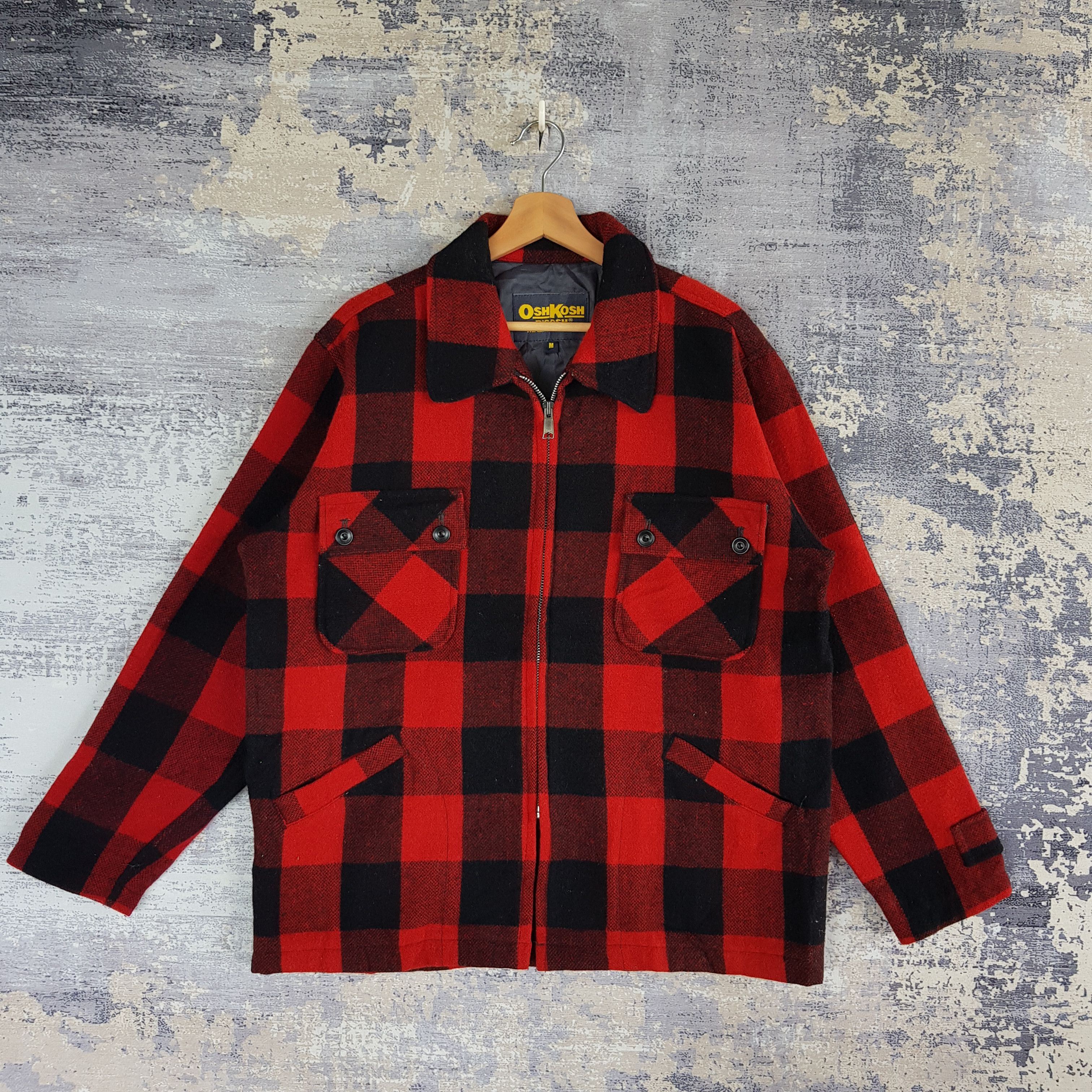 Japanese Brand × Vintage Vintage Oshkosh Wool Jacket Bondage Multi Pocket Wool Jacket Size US M / EU 48-50 / 2 - 1 Thumbnail