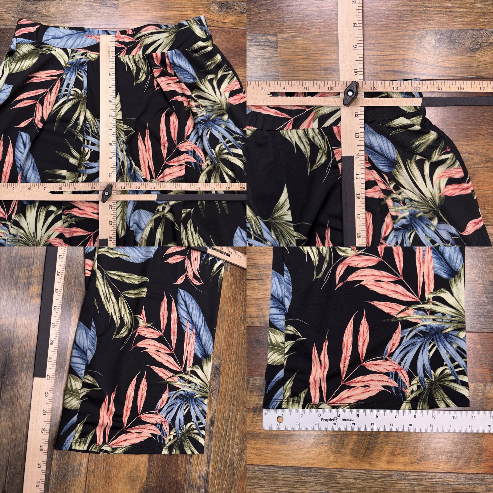 Vintage Philosophy Womens Wide Leg Pants Floral Black High Rise M Size 32" / US 10 / IT 46 - 8 Thumbnail