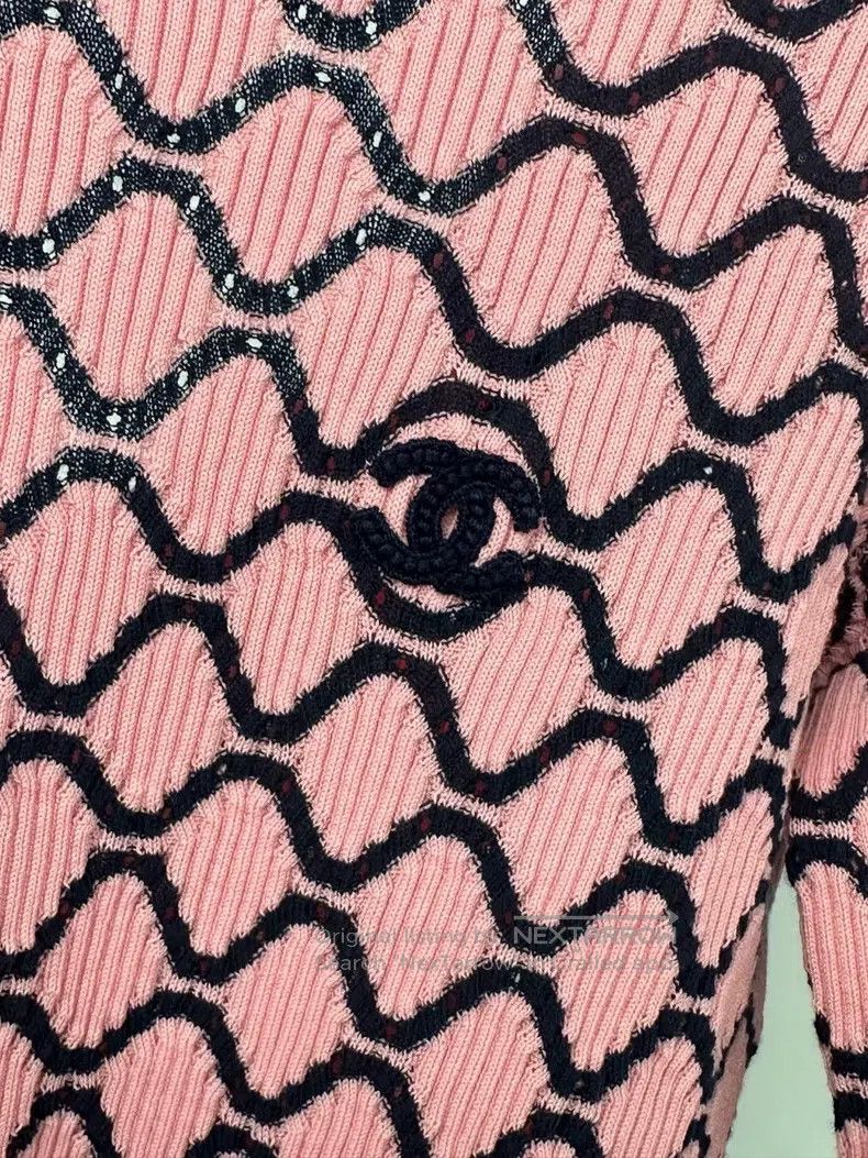 Chanel Chanel Pink diamond plaid knitted short sleeves Size XXS / US 00 / IT 34 - 3 Thumbnail