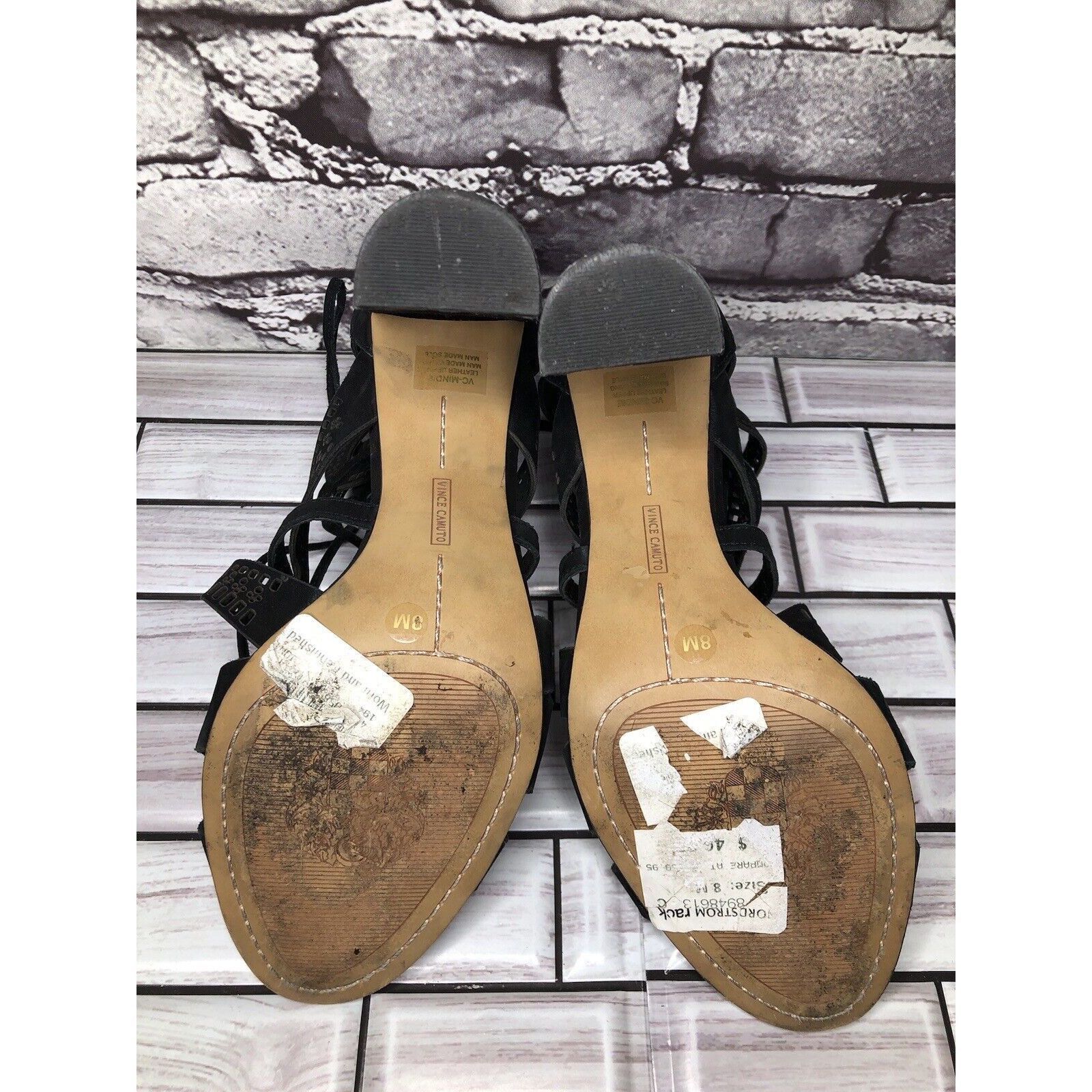 Vince Camuto Vince Camuto Mindie Black Leather Lace Up Strappy Heels Wome Size US 8 / IT 38 - 14 Thumbnail